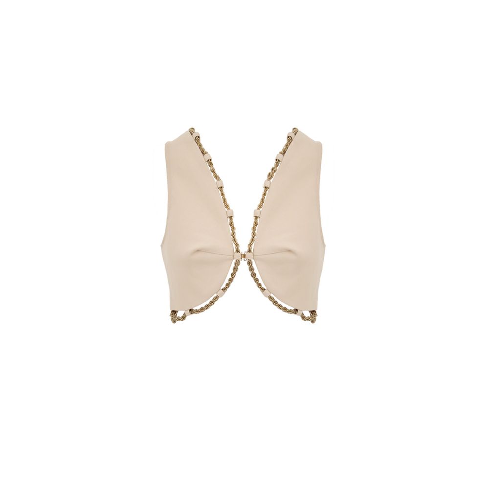 Cult Gaia Beige Cotton Women's Waistcoat