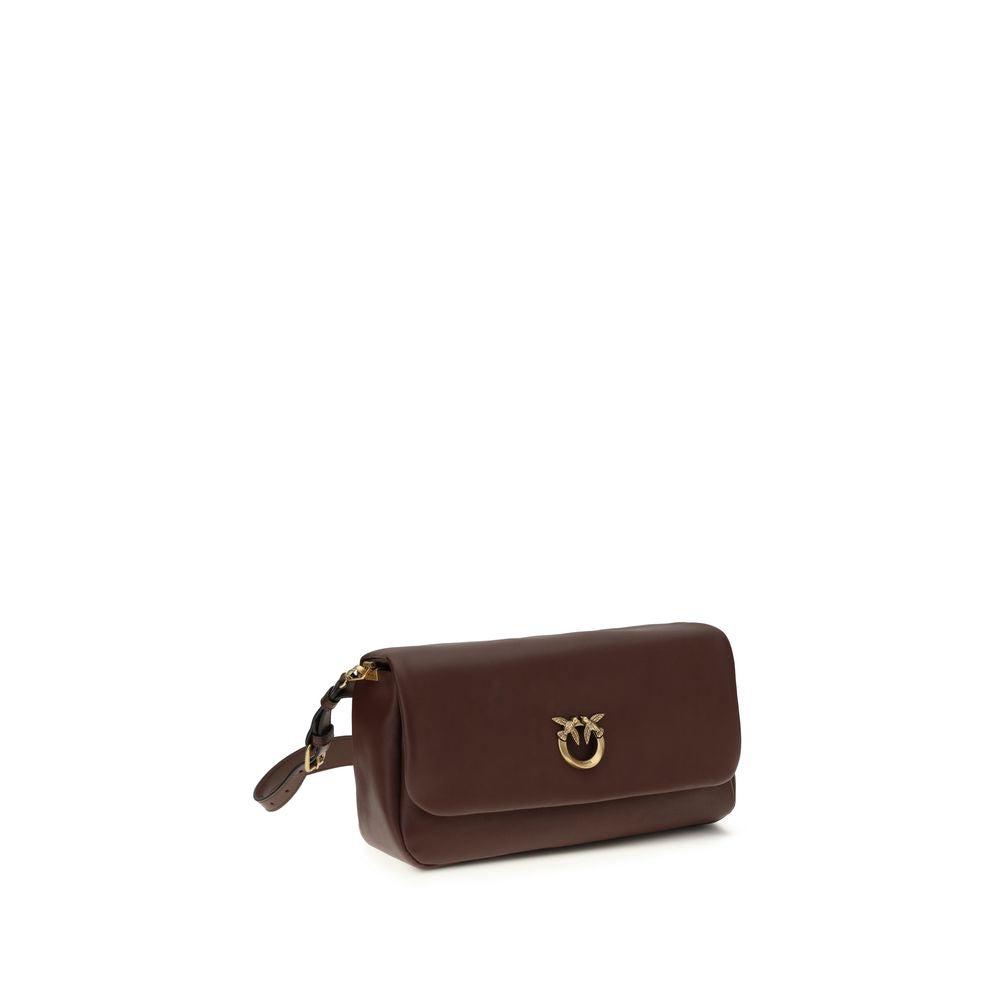 PINKO Brown Calf Leather Bos Taurus Shoulder Women's Bag