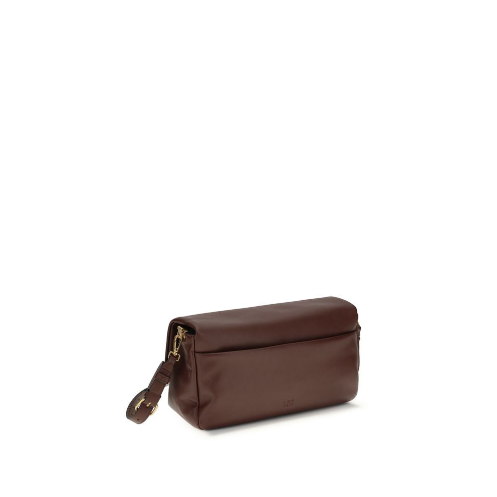 PINKO Brown Calf Leather Bos Taurus Shoulder Women's Bag