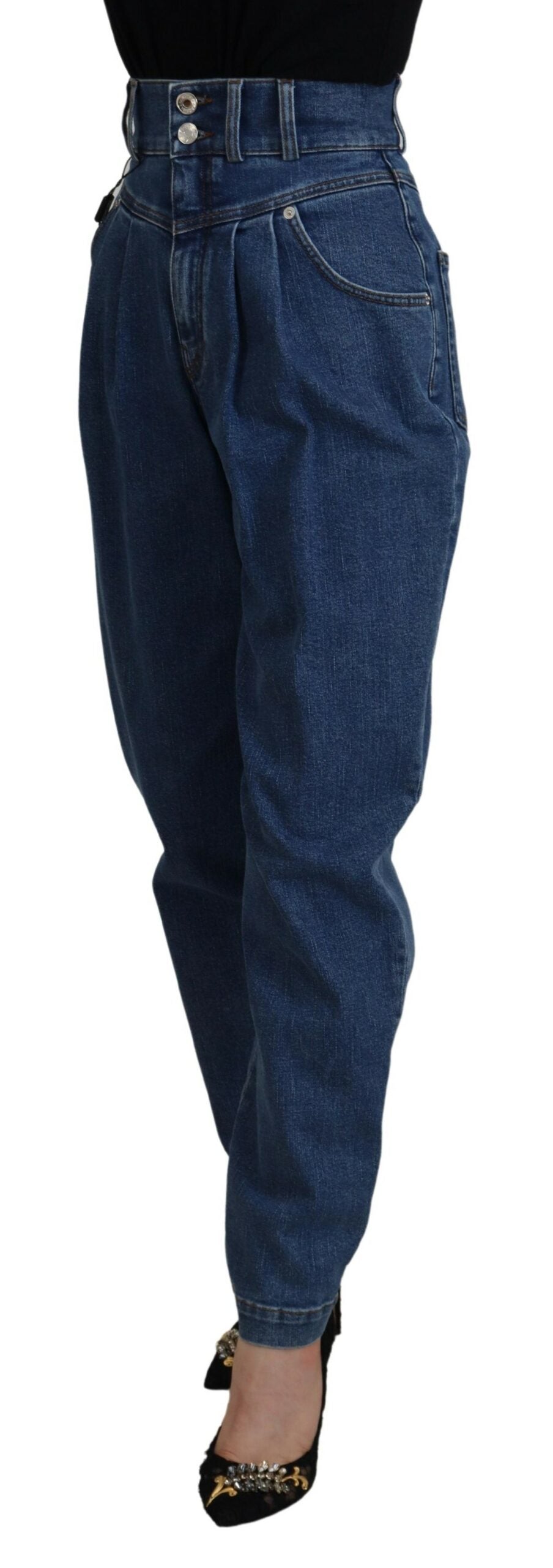 Dolce & Gabbana Blue Cotton High-Waisted Women's Jean