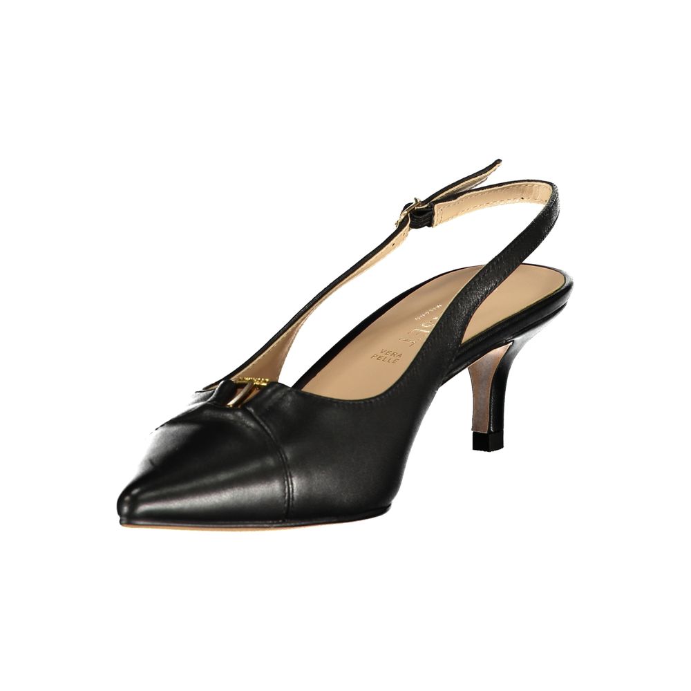 Twinset Black Leather Women Women's Sandal