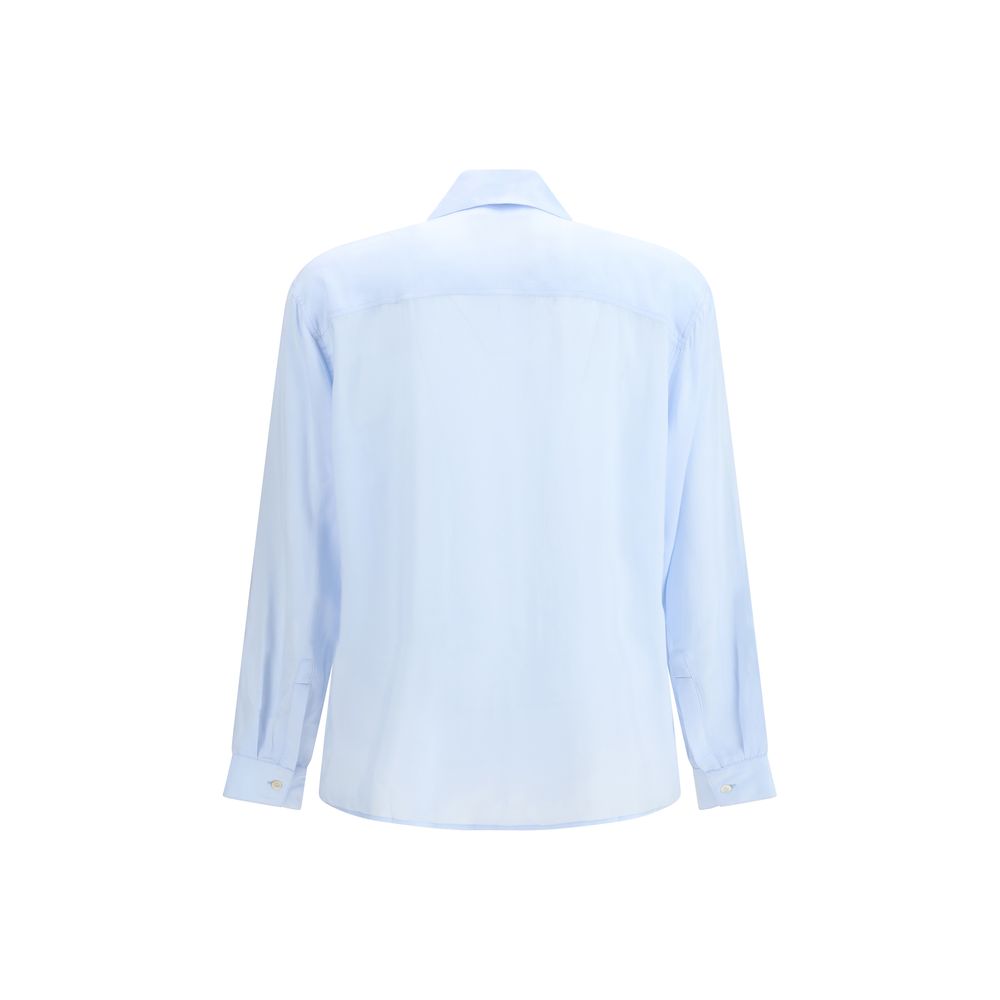 Baziszt Blue Cotton Dress Men's Shirt