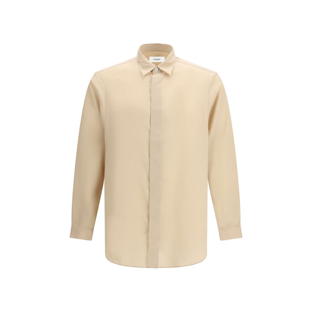 Lardini Beige Tencel Dress Men's Shirt