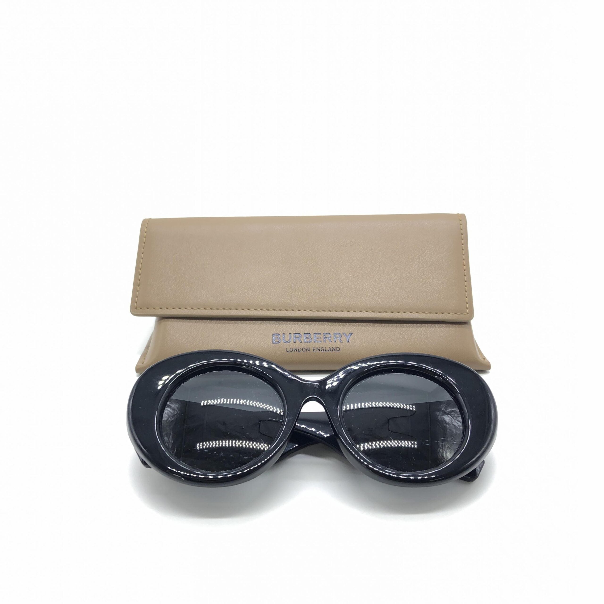 Burberry Black Oversized Round Women's Sunglasses (Pre-Owned)