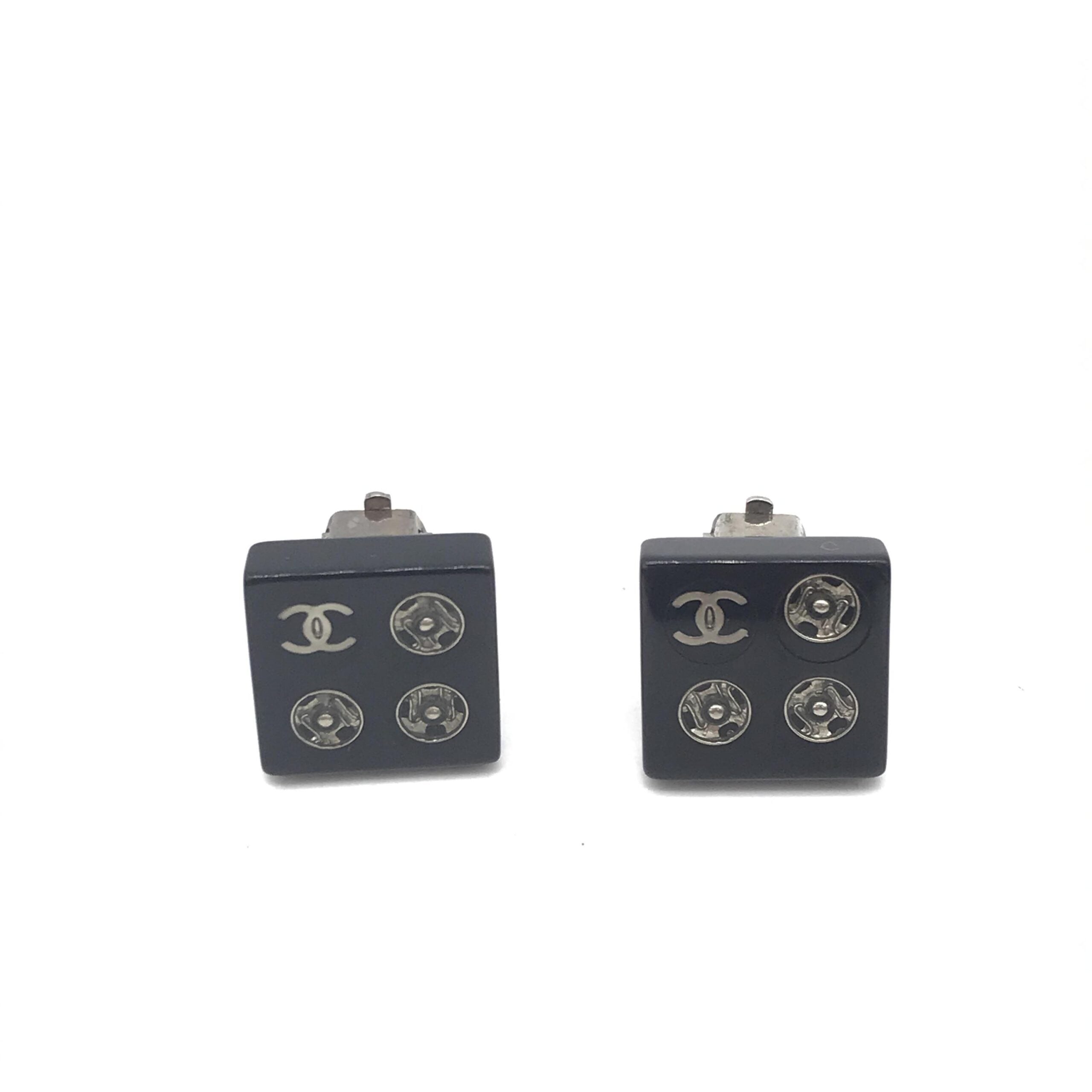 Chanel Coco Mark Square Clip-On Women's Earrings (Pre-Owned)