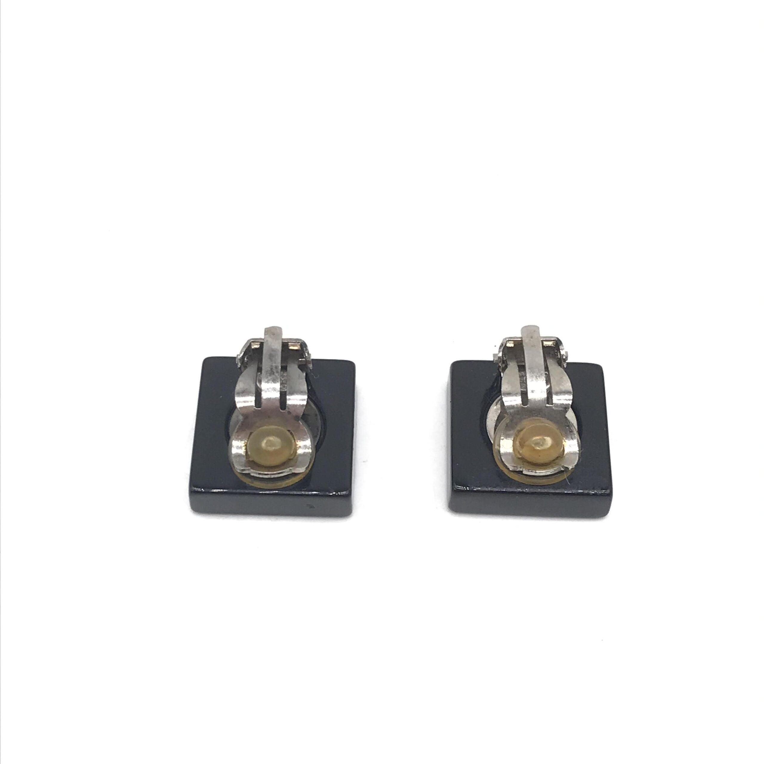 Chanel Coco Mark Square Clip-On Women's Earrings (Pre-Owned)