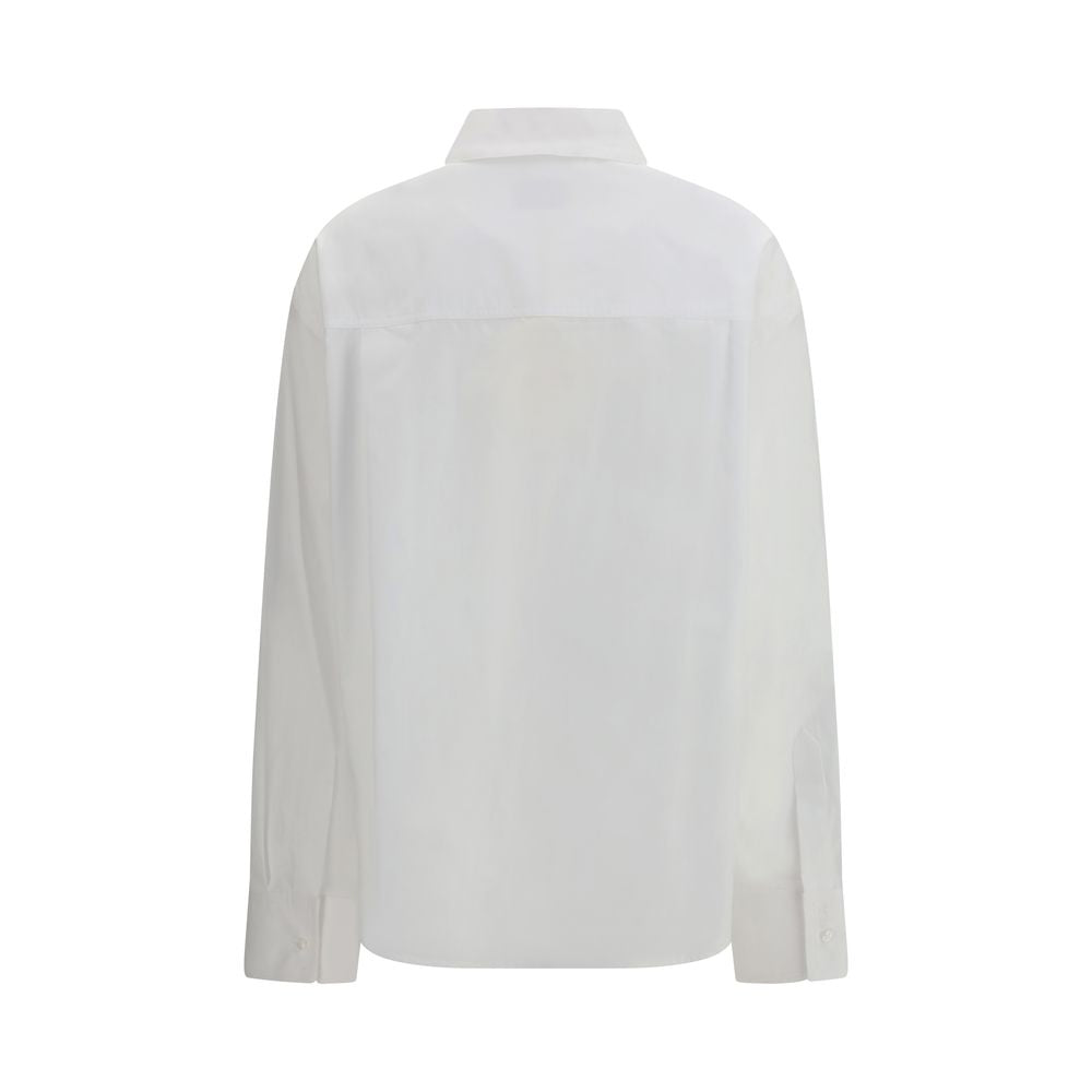 Loulou De Saison White Cotton Dress Women's Shirt
