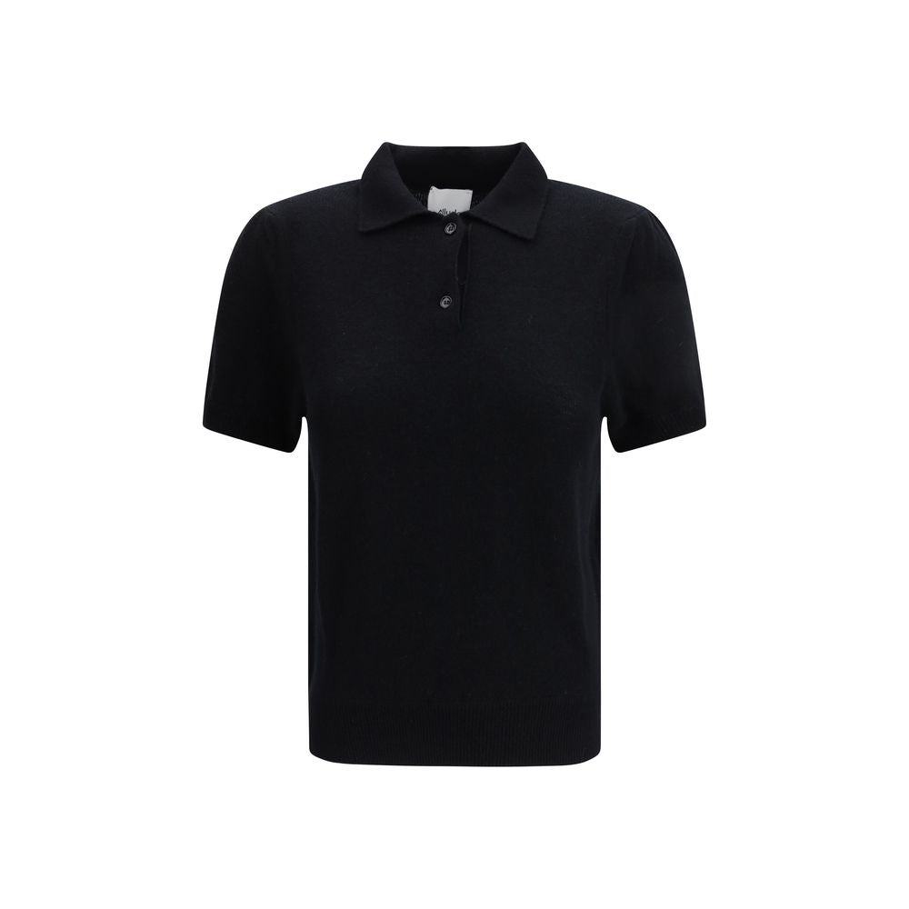 Allude Black Cashmere Polo Women's Shirt