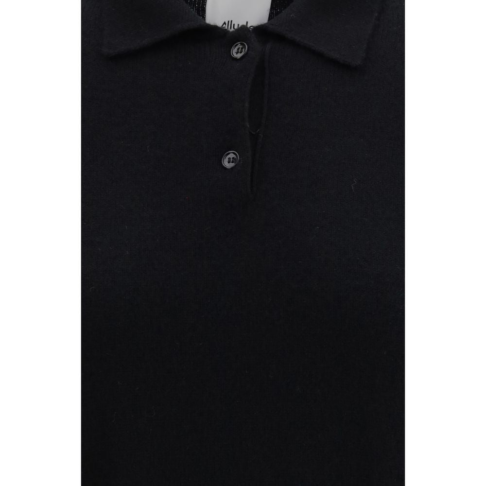 Allude Black Cashmere Polo Women's Shirt