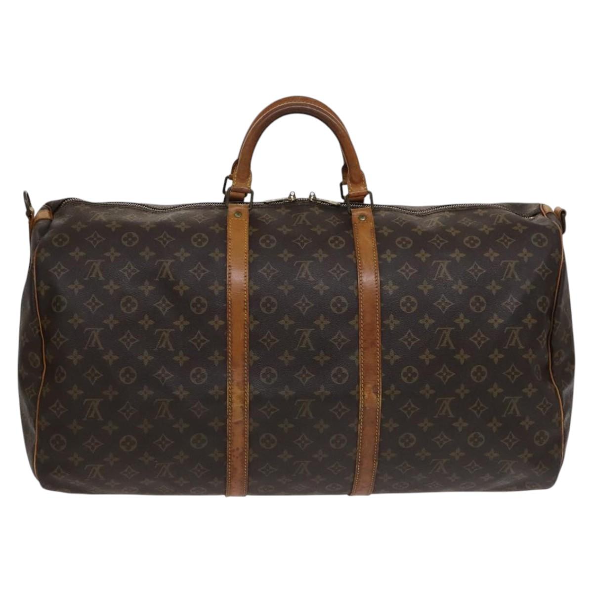 Louis Vuitton Keepall Bandoulière 60 Brown Canvas Travel Bag (Pre-Owned)