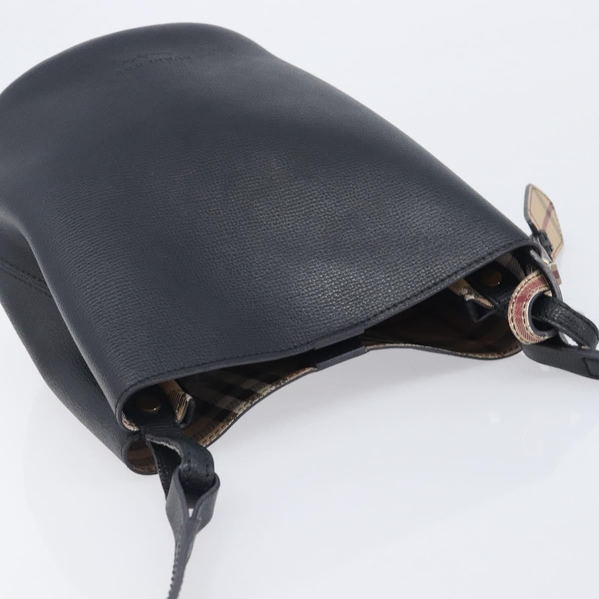 Burberry Lorne Bucket Leather Black Leather Handbag (Pre-Owned)