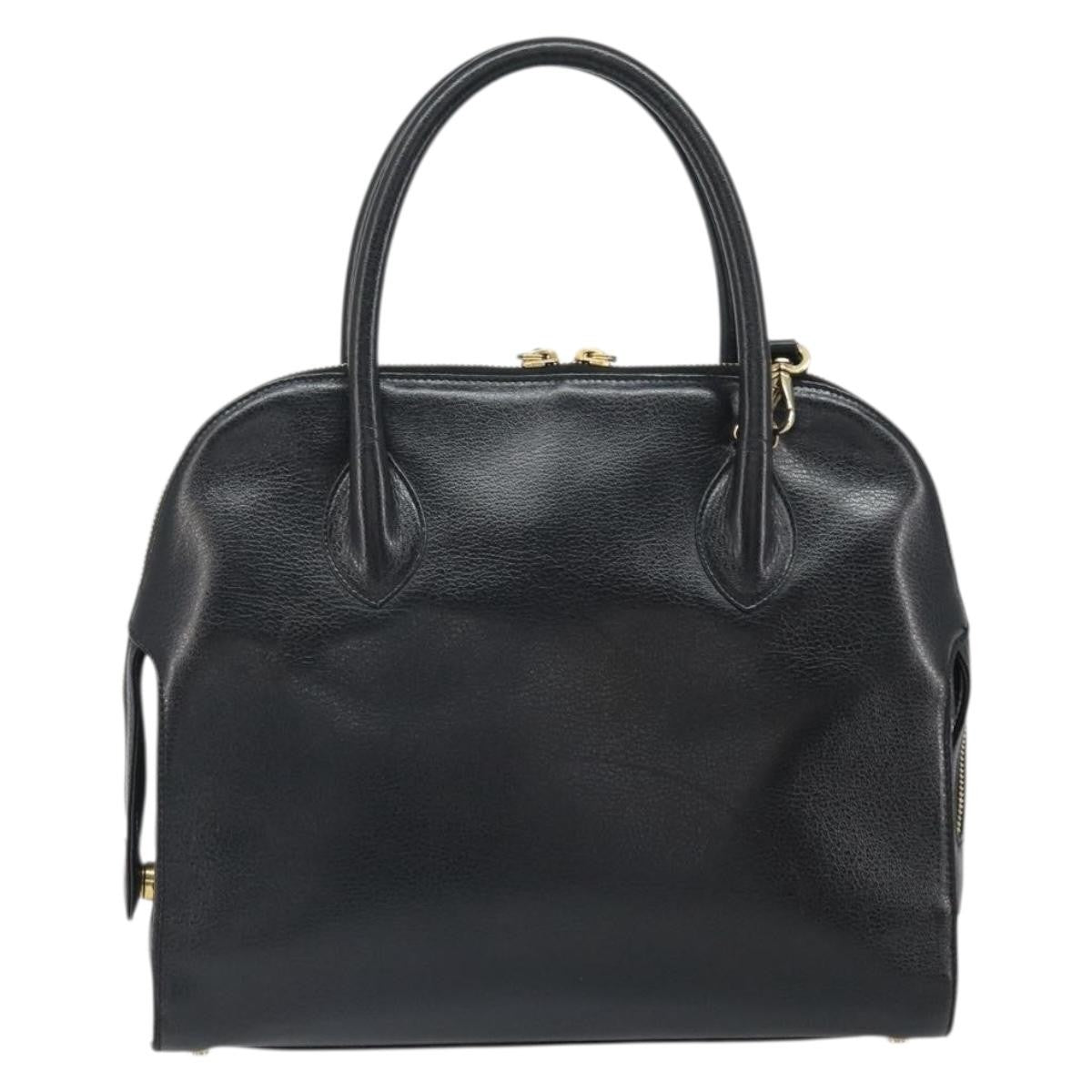 Salvatore Ferragamo Gancini Leather Black Leather Shoulder Bag Bag (Pre-Owned)