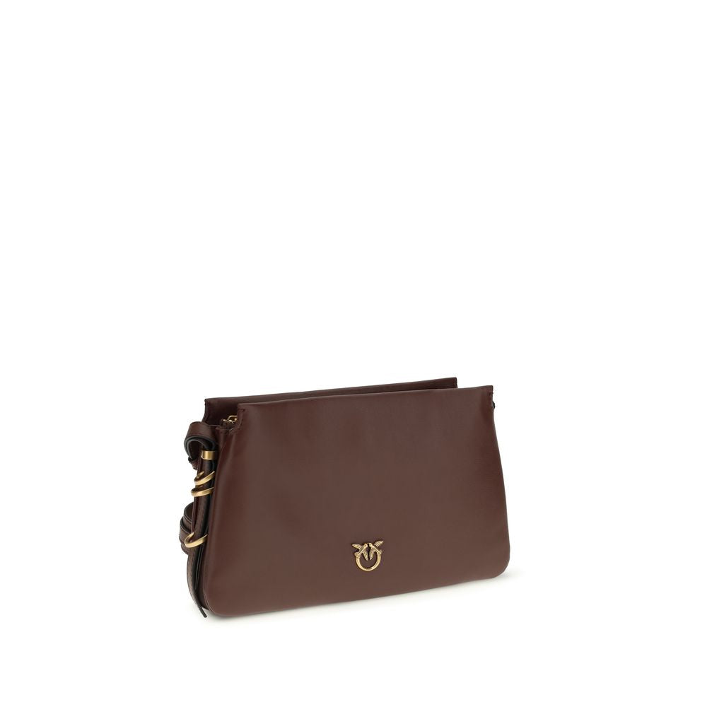 PINKO Brown Calf Leather Bos Taurus Shoulder Women's Bag