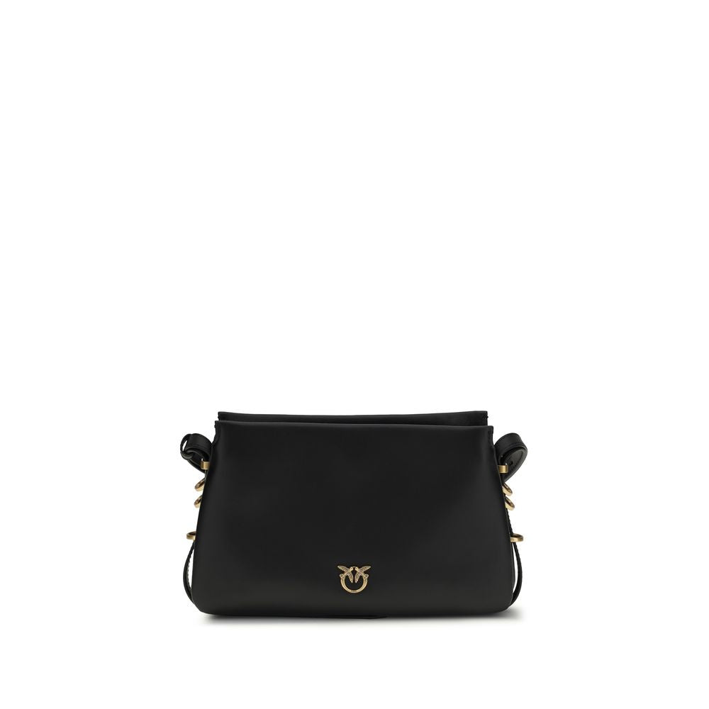 PINKO Black Calf Leather Bos Taurus Shoulder Women's Bag