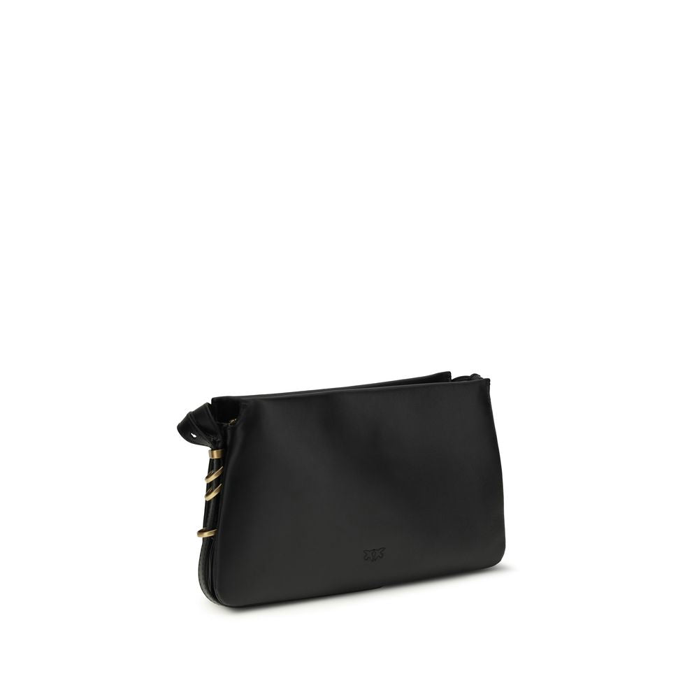 PINKO Black Calf Leather Bos Taurus Shoulder Women's Bag