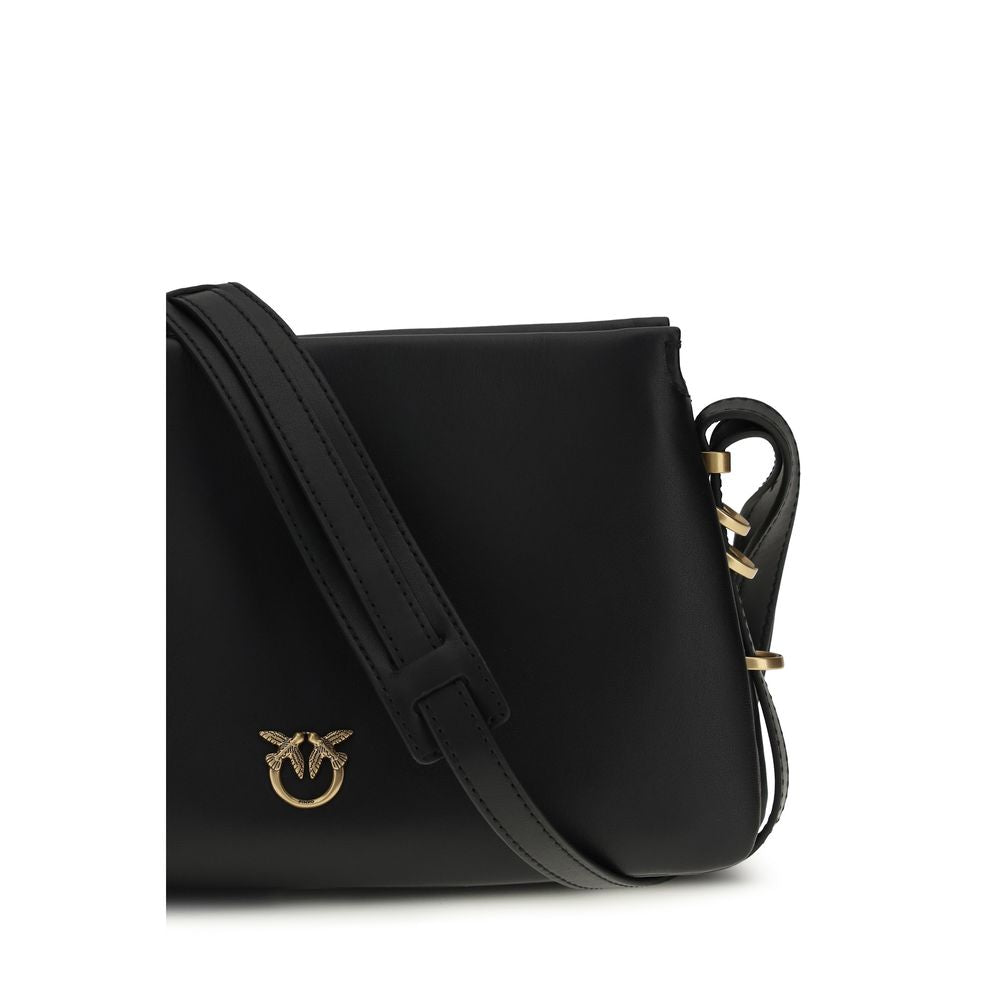 PINKO Black Calf Leather Bos Taurus Shoulder Women's Bag