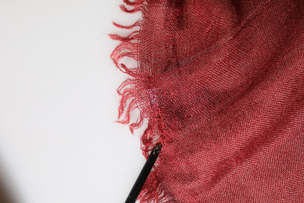 Dolce & Gabbana Red Cashmere Silk Fringe Wrap Foulard 200cm X 70cm Men's Scarf (Pre-Owned)