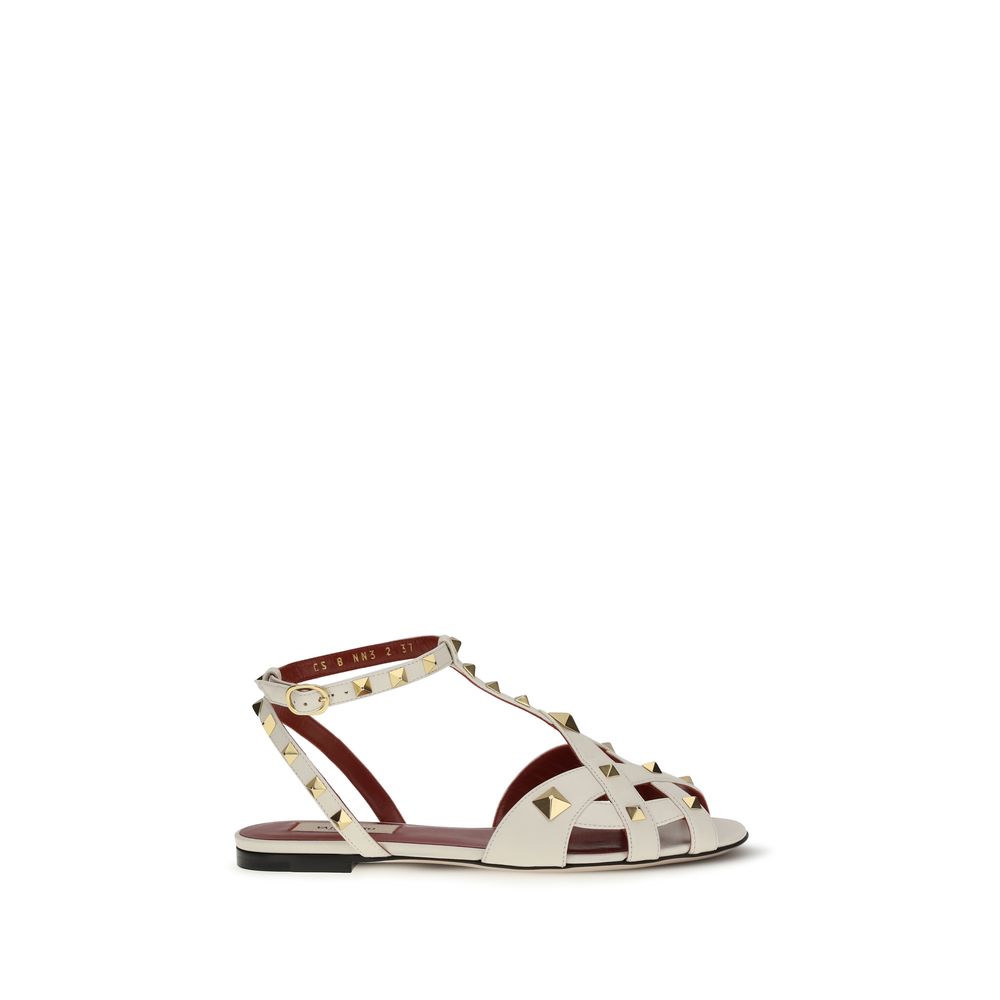 Valentino Garavani Beige Goatskin Flat Women's Sandals
