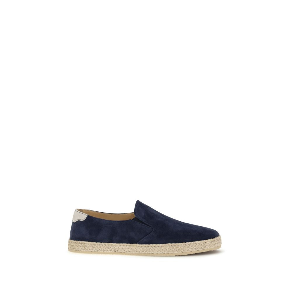 Brunello Cucinelli Blue Calf Leather Bos Taurus Men's Espadrilles