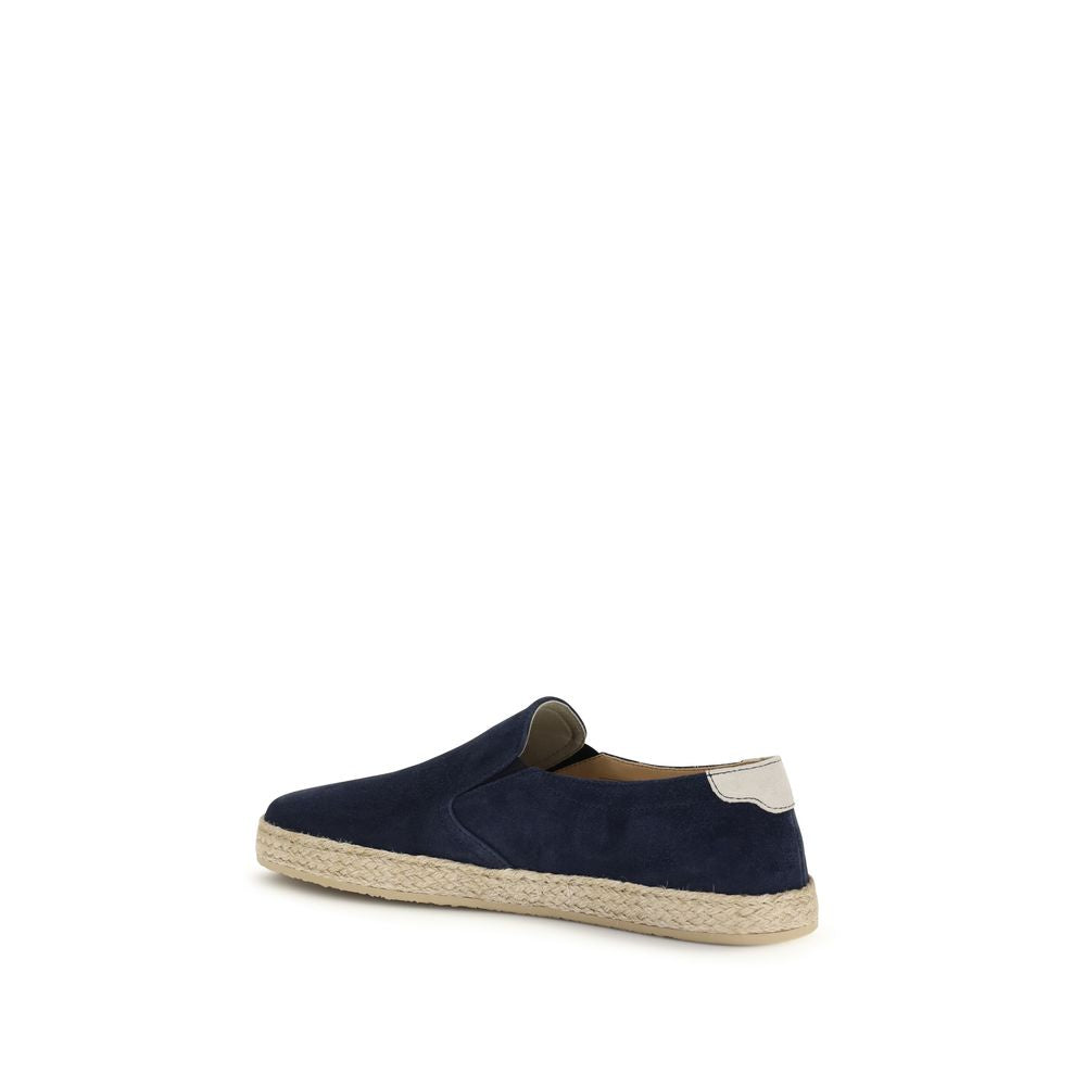 Brunello Cucinelli Blue Calf Leather Bos Taurus Men's Espadrilles