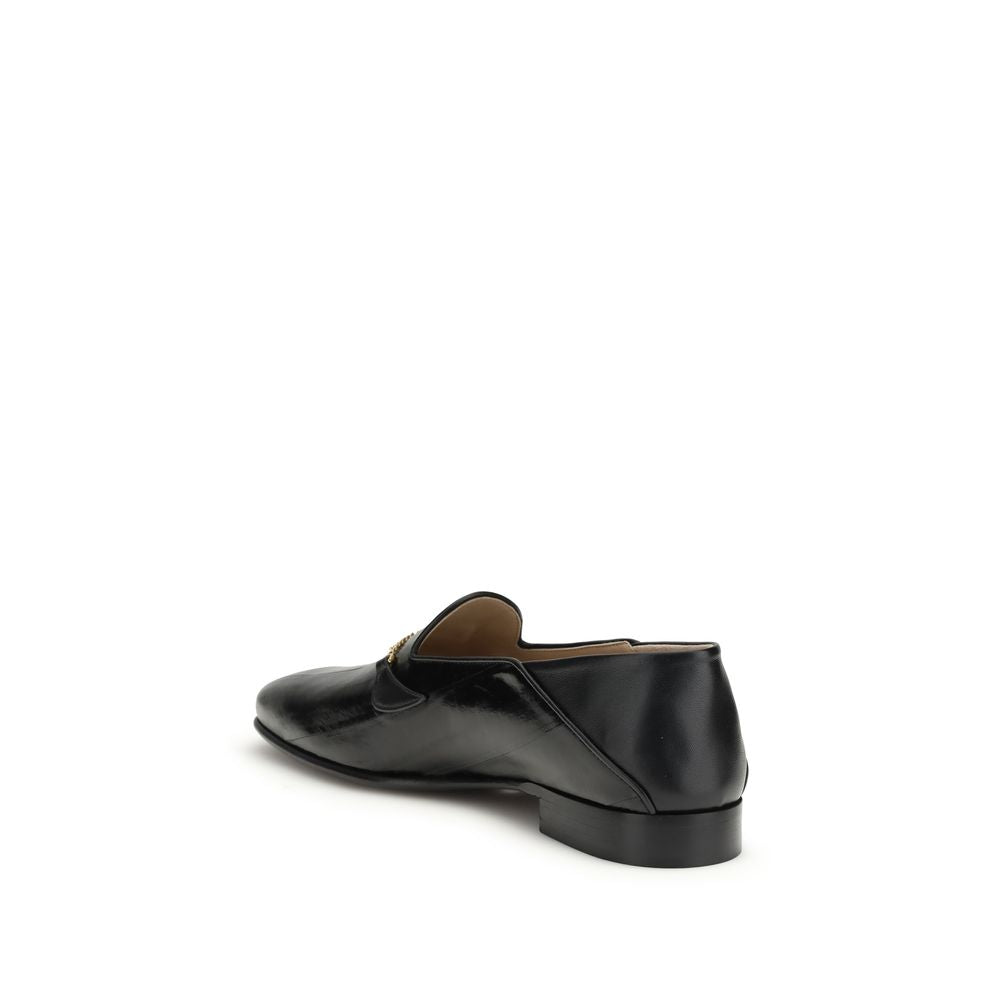 Valentino Garavani Black Calf Leather Bos Taurus Slip-On Men's Loafers