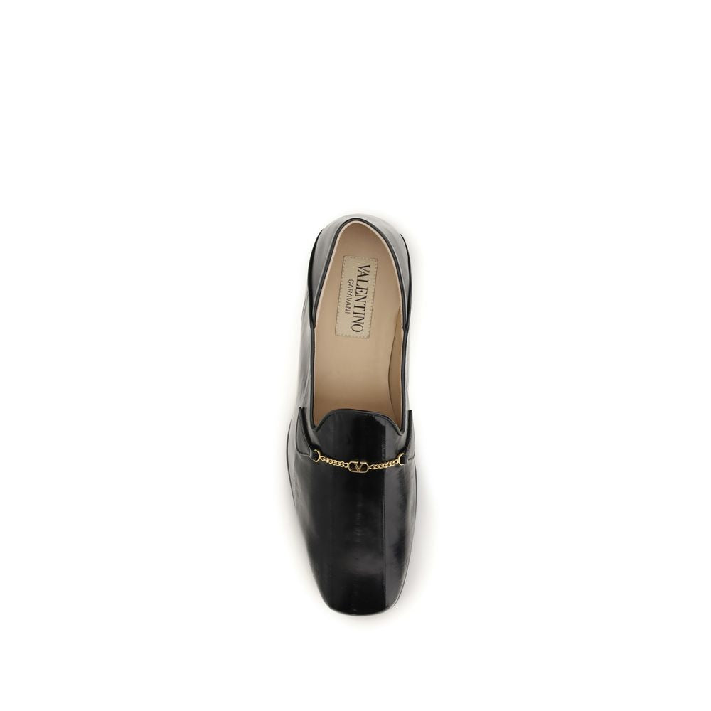 Valentino Garavani Black Calf Leather Bos Taurus Slip-On Men's Loafers