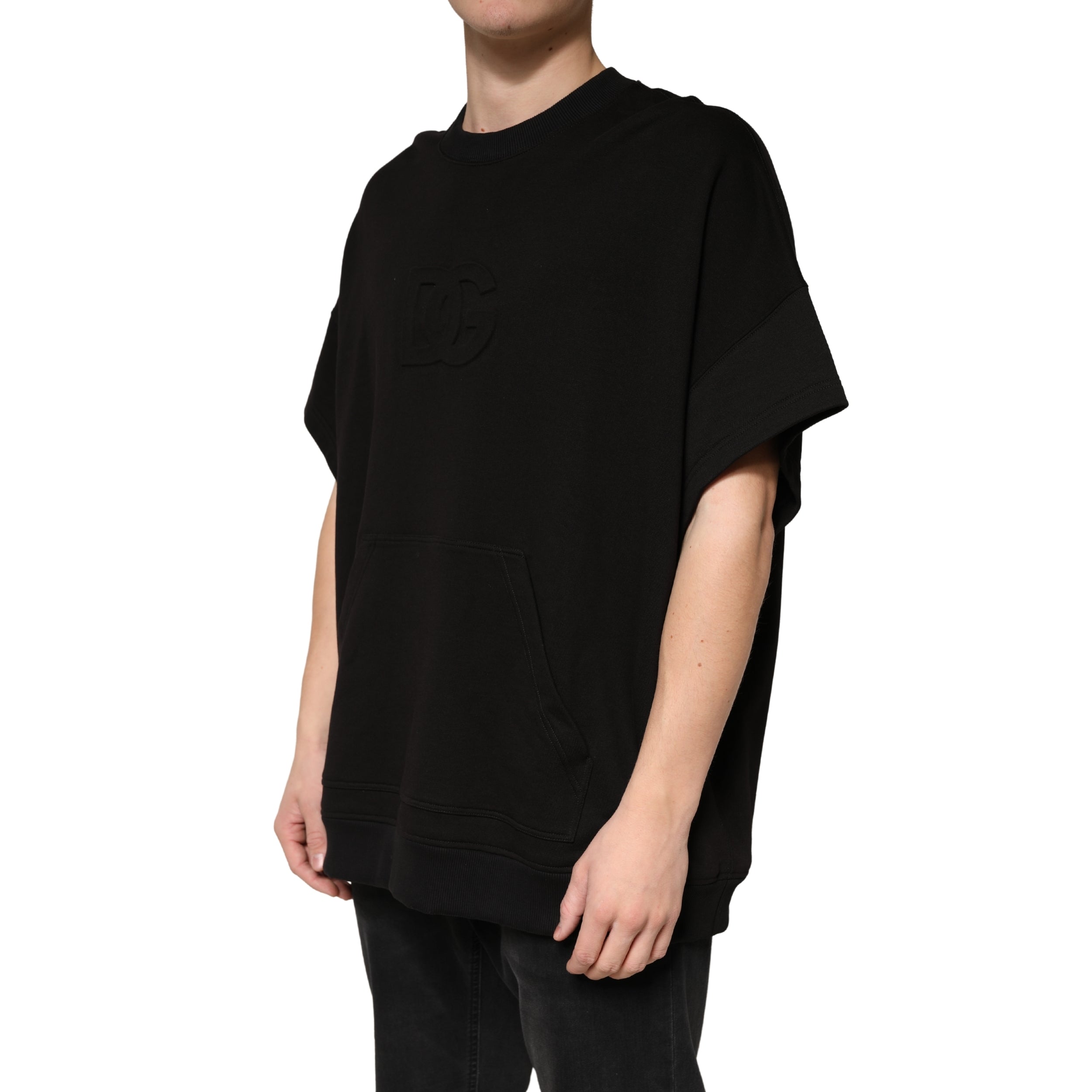 Dolce & Gabbana Black Cotton Crewneck Short Sleeve Men's T-Shirt