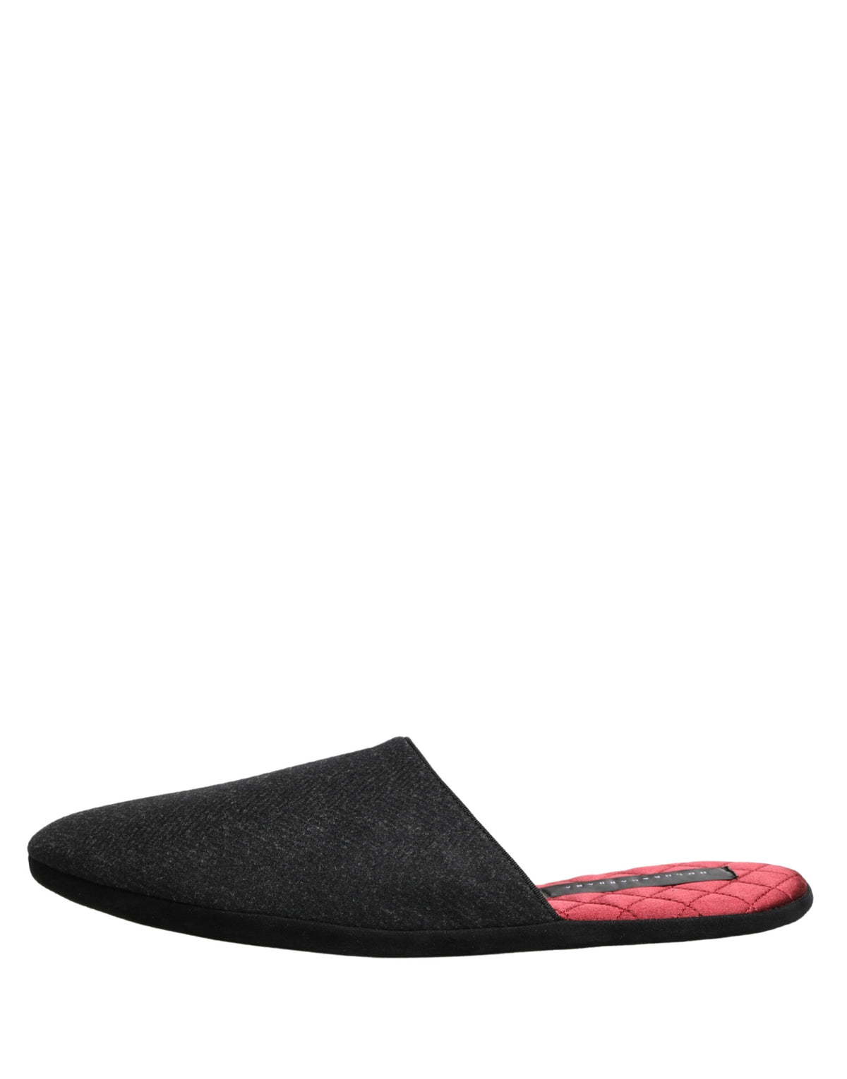 Dolce & Gabbana Anthracite Wool Cashmere Quilted Slippers Men's Shoes