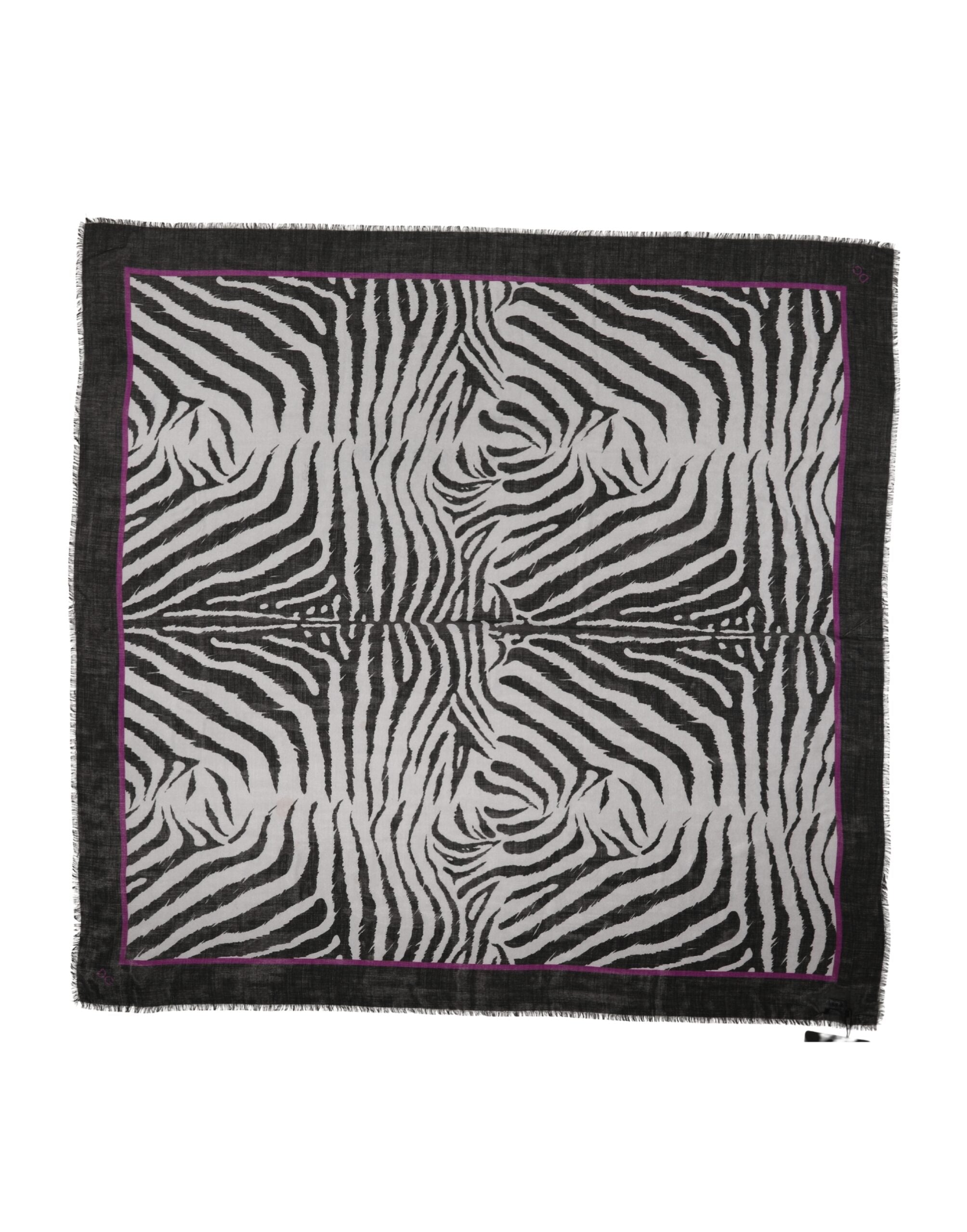 Dolce & Gabbana White Black Zebra Pattern Shawl 255cm x 132cm Men Men's Scarf