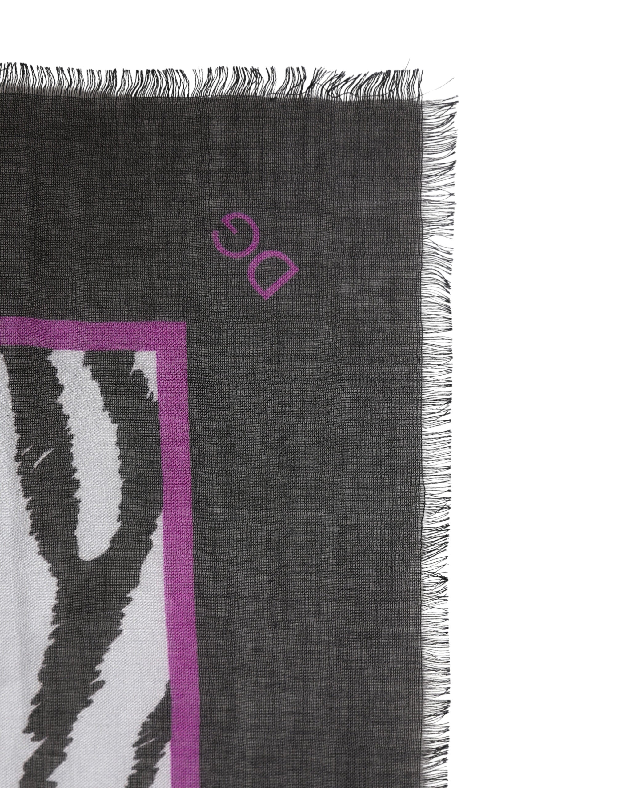 Dolce & Gabbana White Black Zebra Pattern Shawl 255cm x 132cm Men Men's Scarf