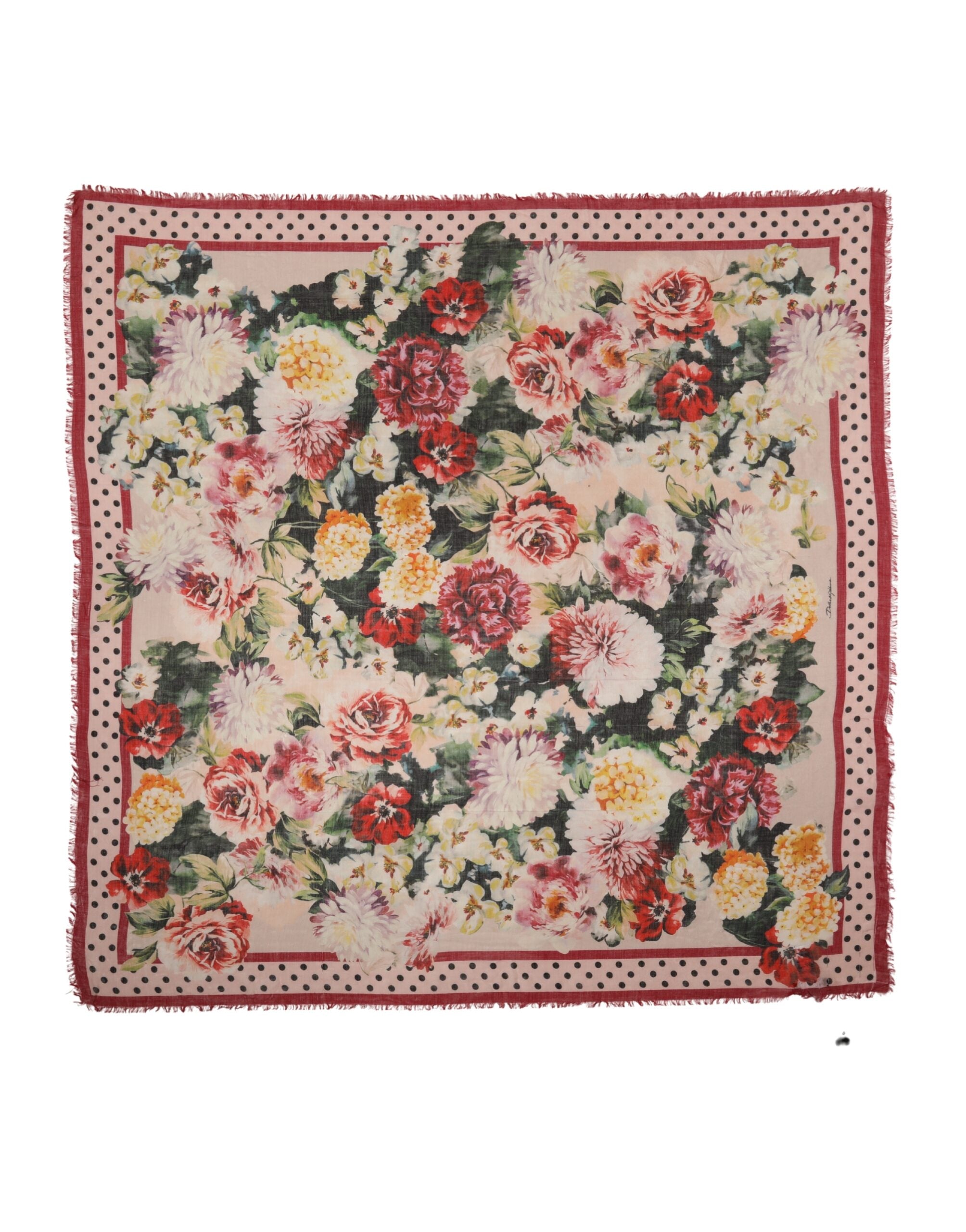 Dolce & Gabbana Multicolor Floral Print Square Stole 136cm x 130cm Women's Scarf (Pre-Owned)