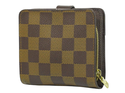 Louis Vuitton Compact Zip Brown Canvas Wallet  (Pre-Owned)