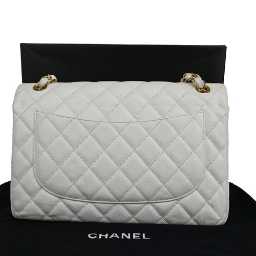 Chanel Timeless White Leather Shoulder Bag (Pre-Owned)