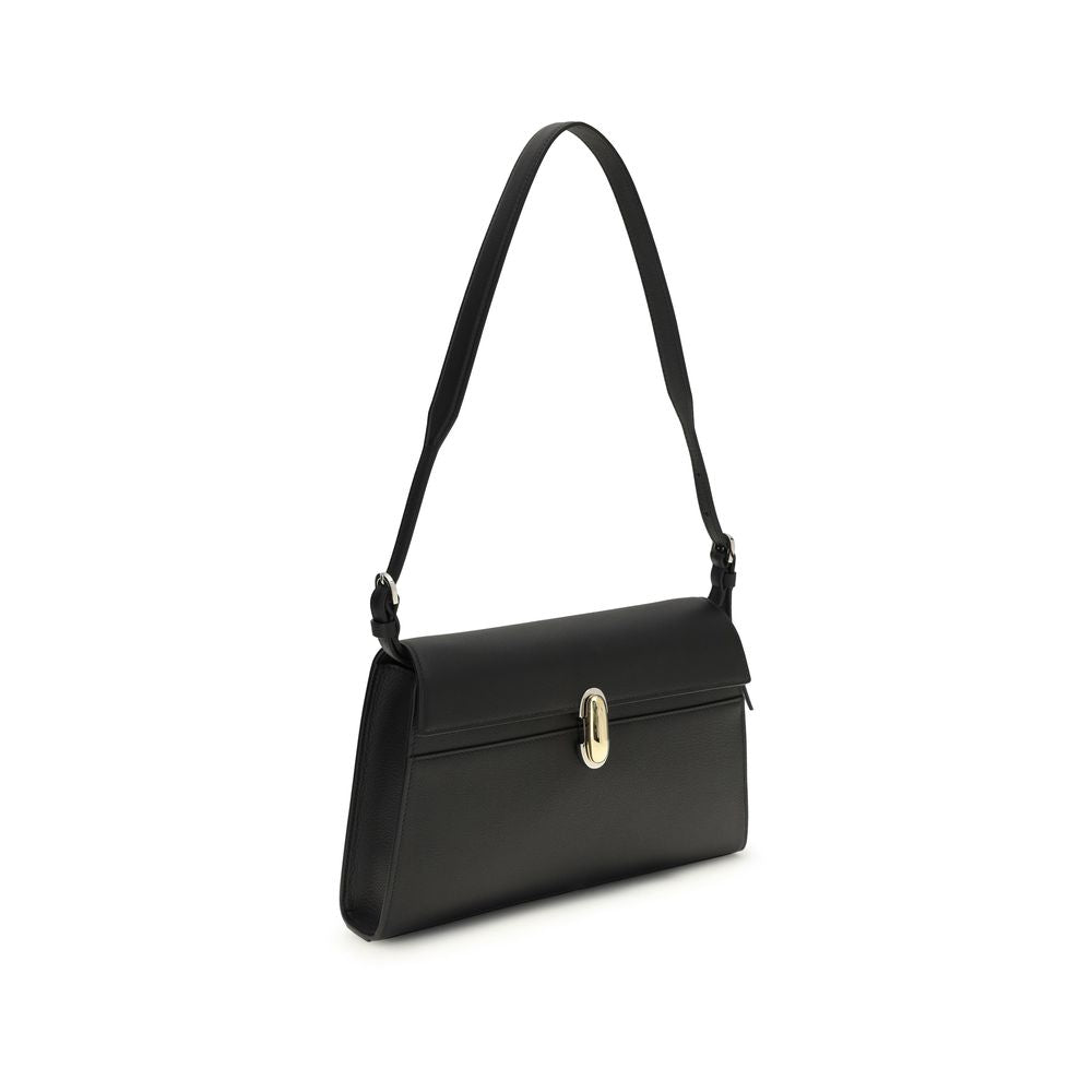 Savette Black Calf Leather Bos Taurus Shoulder Women's Bag