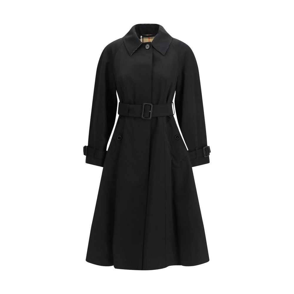 Burberry Black Cotton Trench Women's Coat