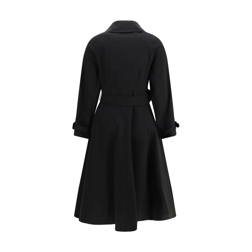 Burberry Black Cotton Trench Women's Coat