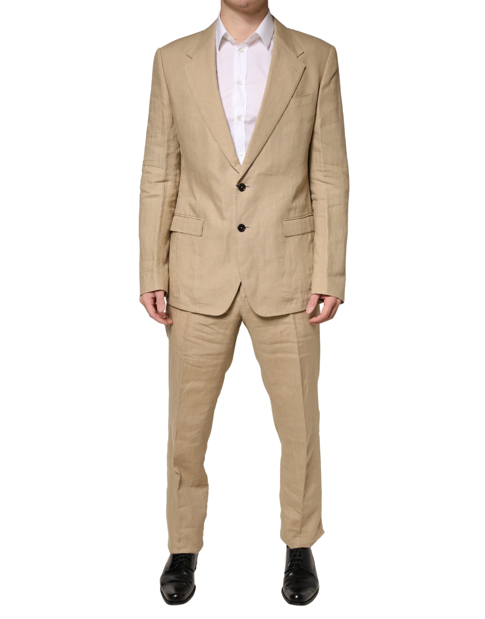 Dolce & Gabbana Beige TAORMINA Single Breasted Formal 2 Piece Men's Suit
