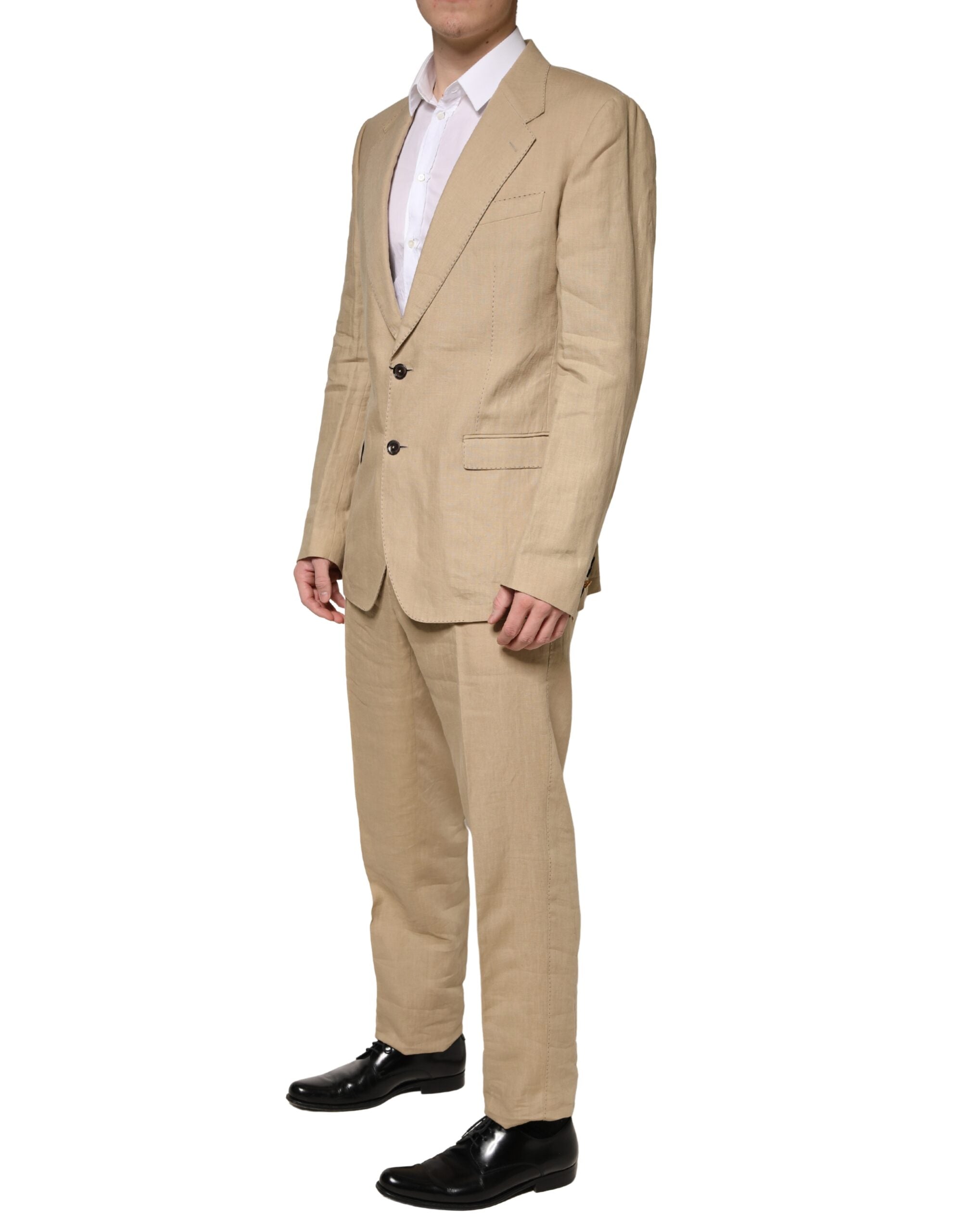 Dolce & Gabbana Beige TAORMINA Single Breasted Formal 2 Piece Men's Suit