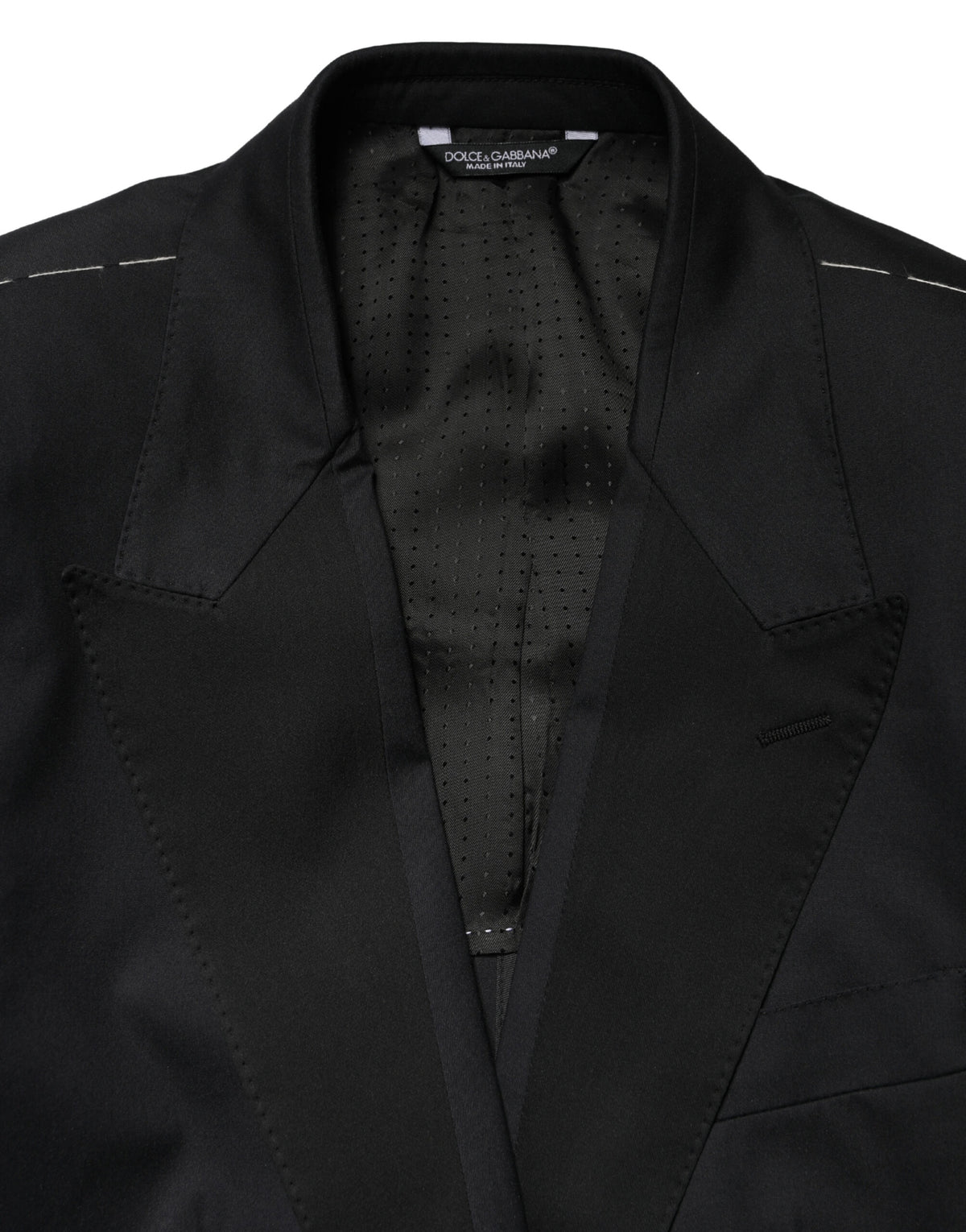 Dolce & Gabbana Black Cotton Single Breasted 2 Piece Men's Suit