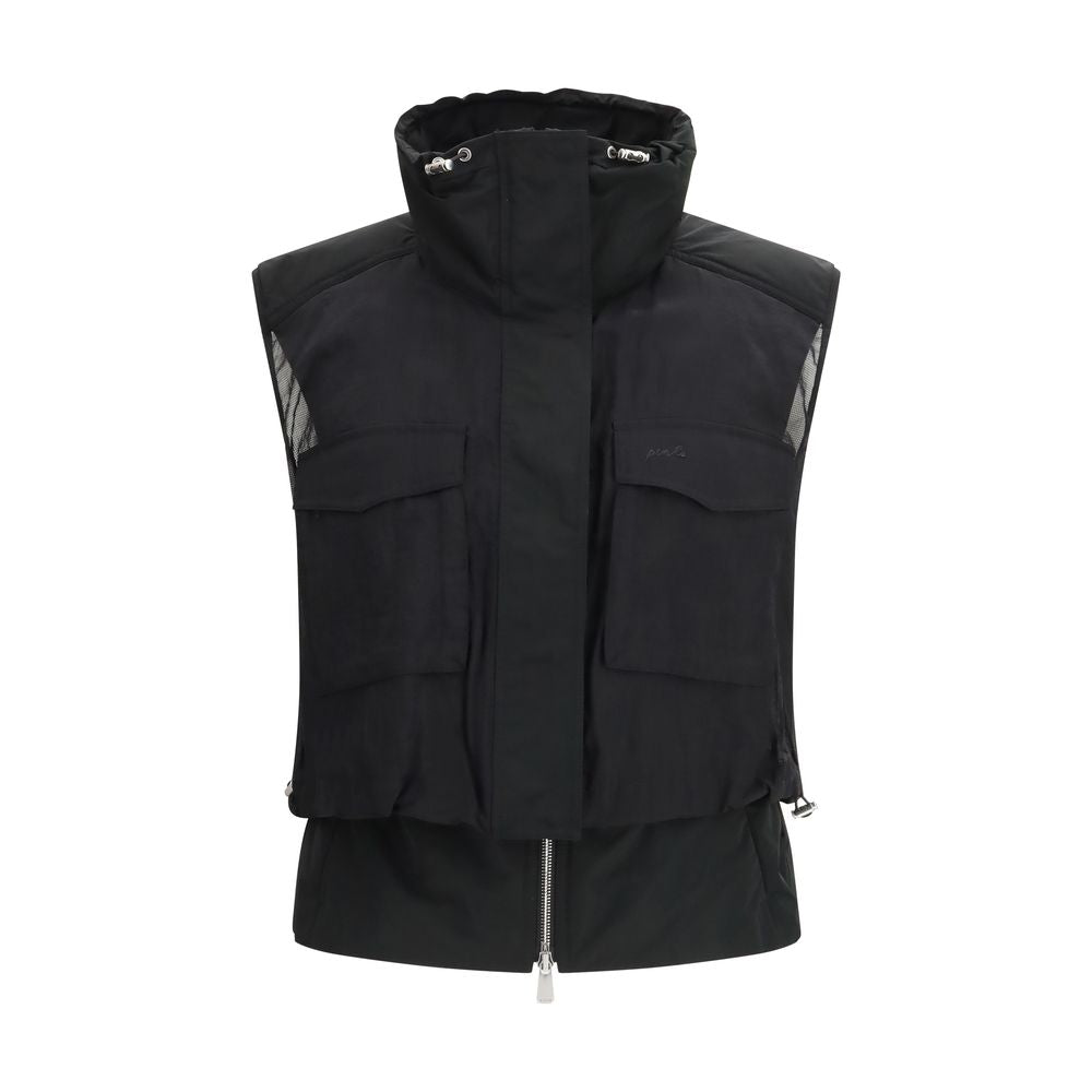 PINKO Black Nylon Sleeveless Women's Jacket