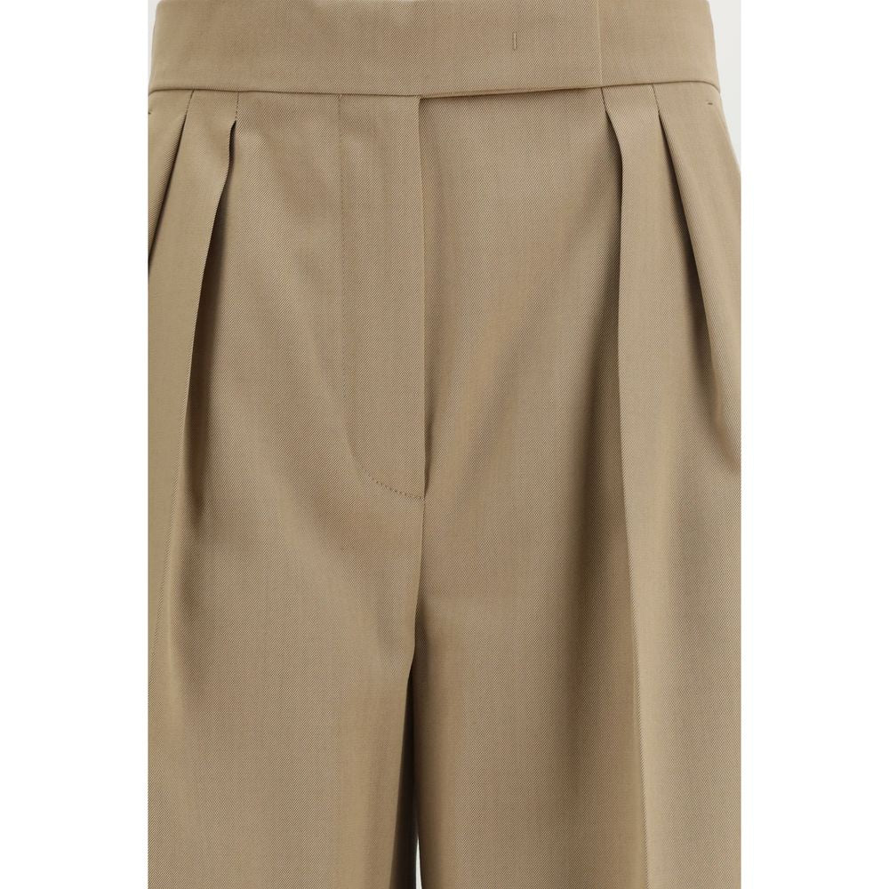 Max Mara Beige Wool Casual Women's Pants