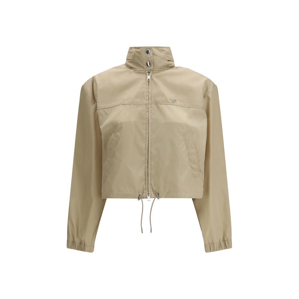 Prada Beige Recycled Polyamide Shell Women's Jacket