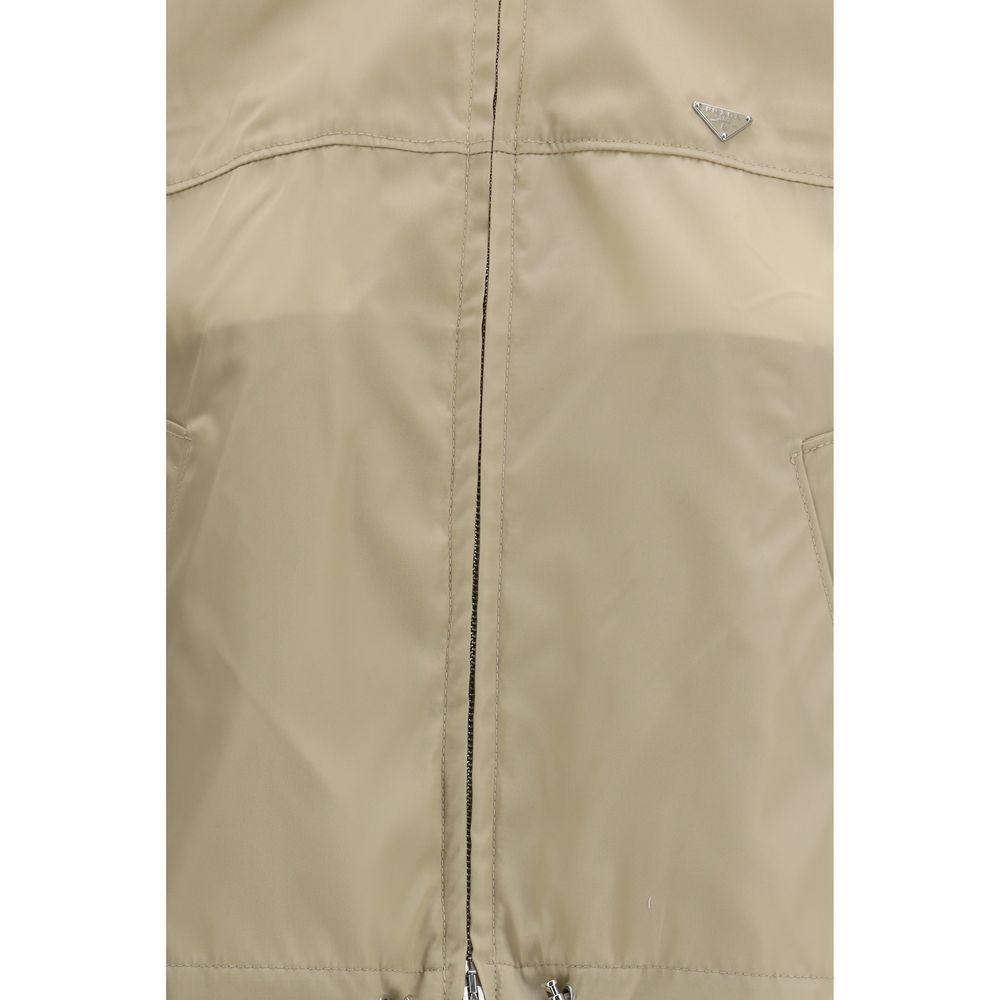 Prada Beige Recycled Polyamide Shell Women's Jacket