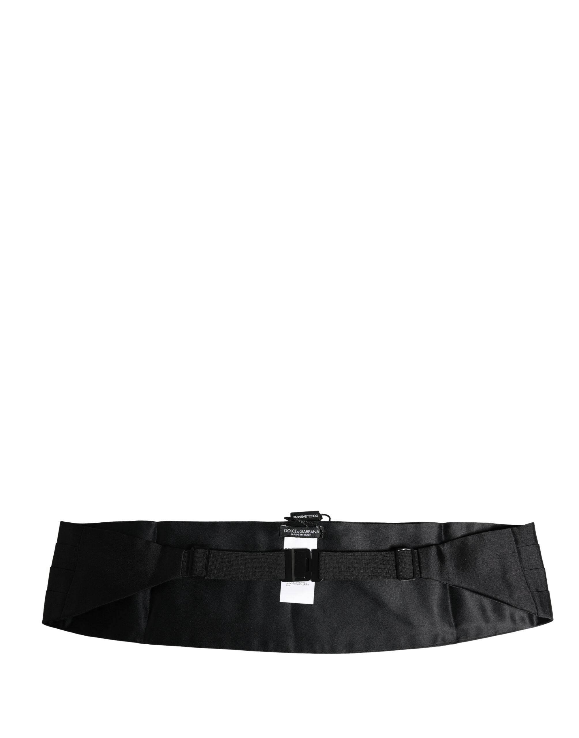 Dolce & Gabbana Black 100% Silk Wide Belt Waist Men's Cummerbund
