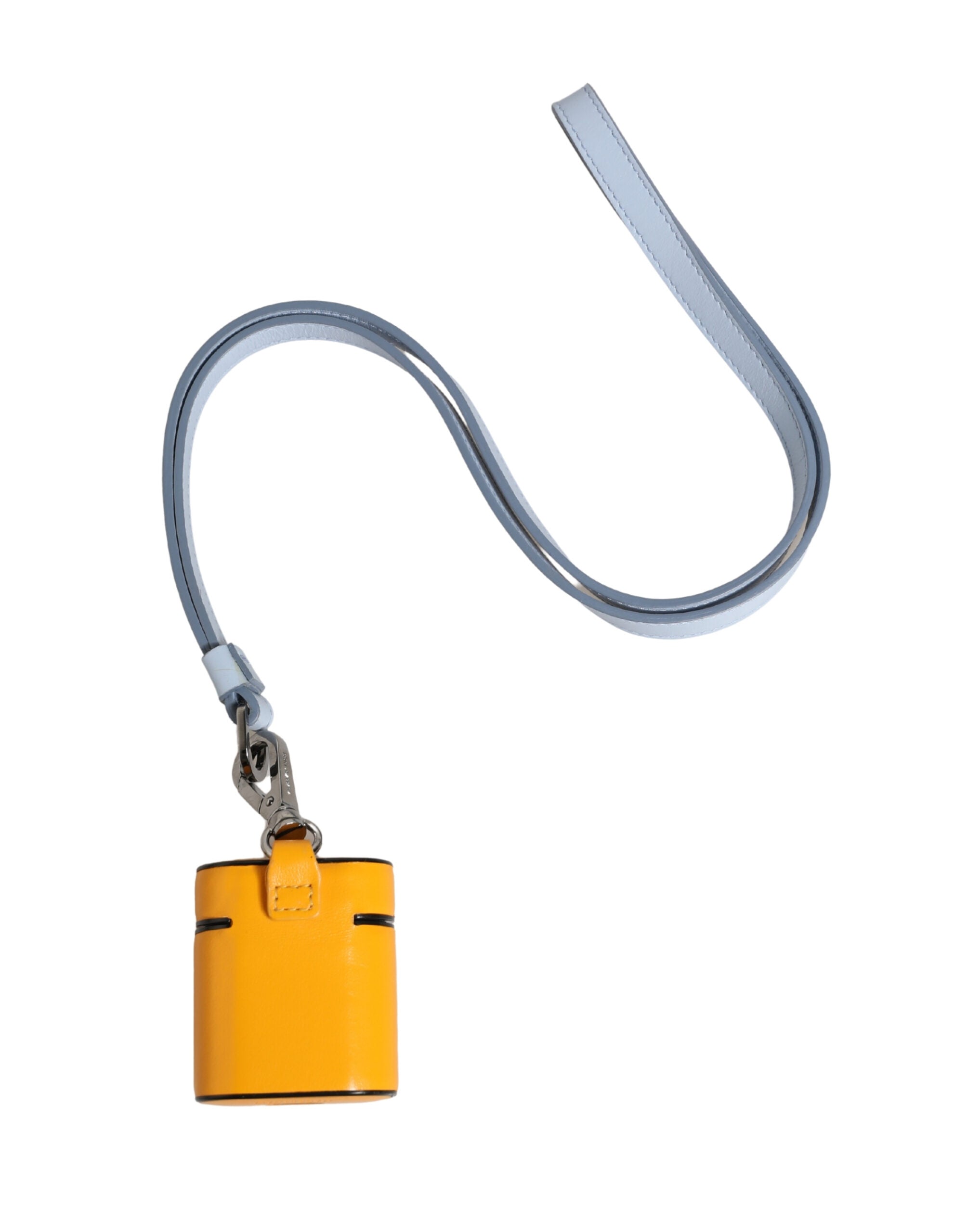 Dolce & Gabbana Case Yellow Calf Leather Logo Flip Holder Strap Women's Airpods