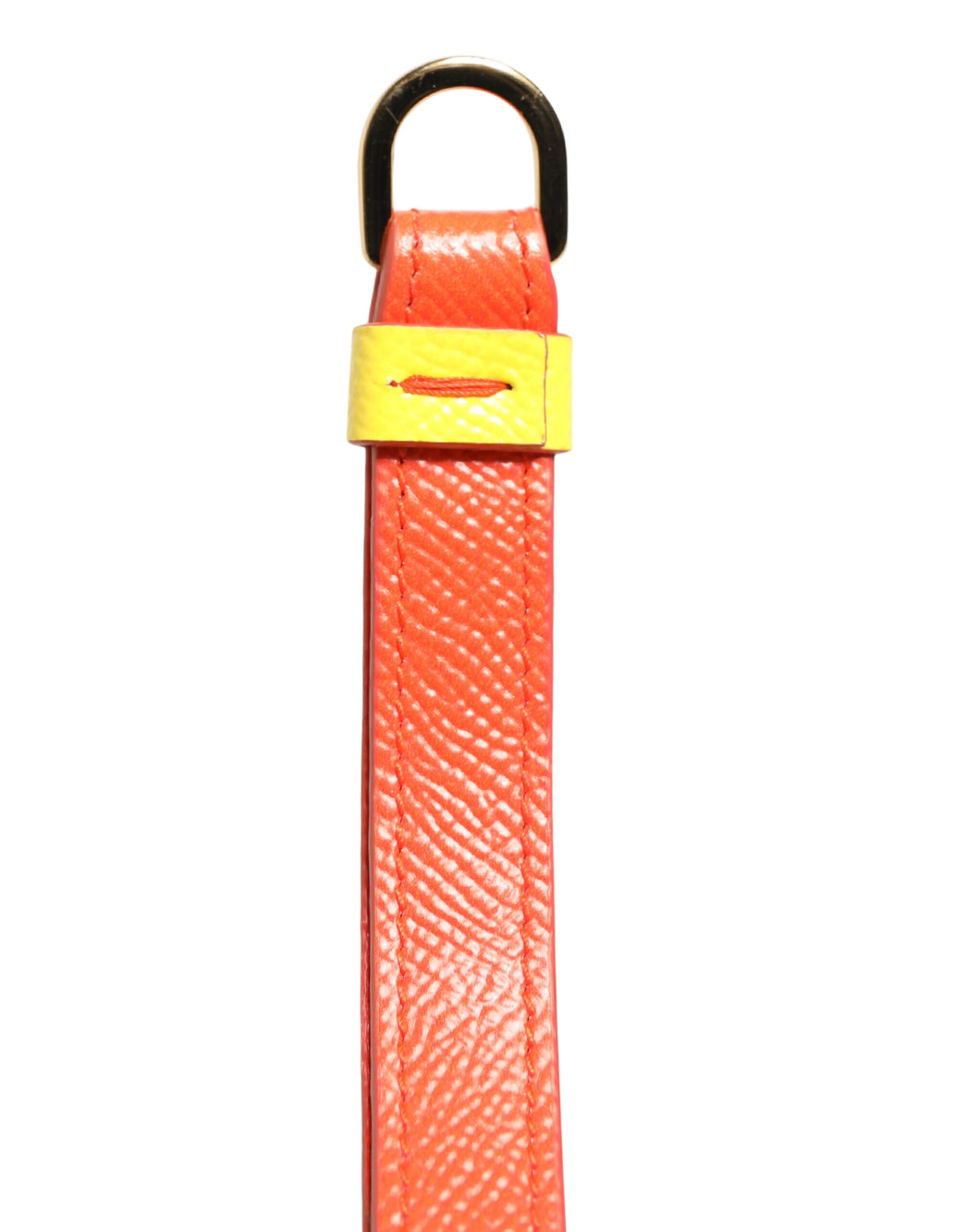 Dolce & Gabbana Yellow Calf Leather Logo Flip Holder Strap Airpods Women's Case