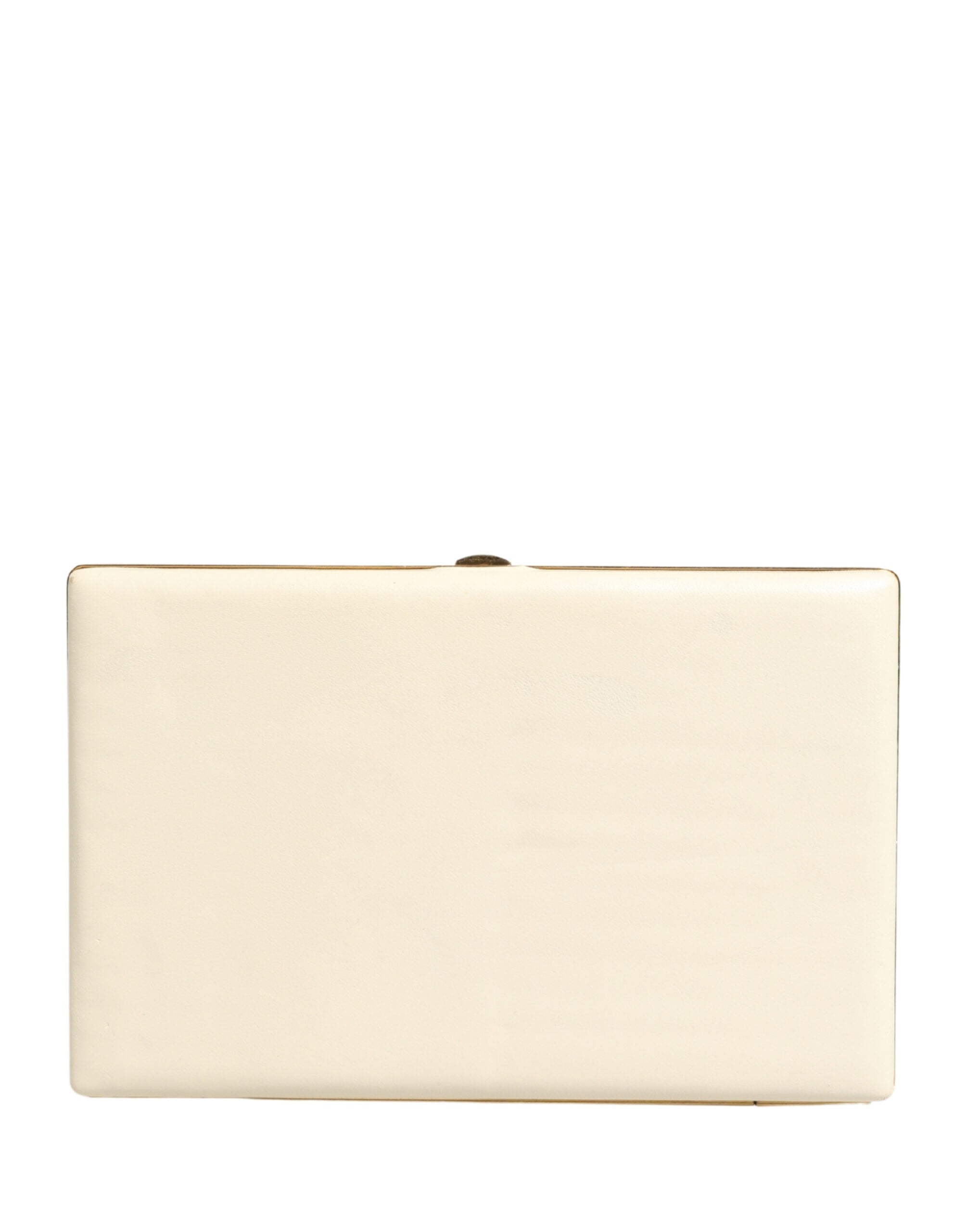 Dolce & Gabbana White Lambskin Leather Clutch Evening Women Purse Women's Bag (Pre-Owned)