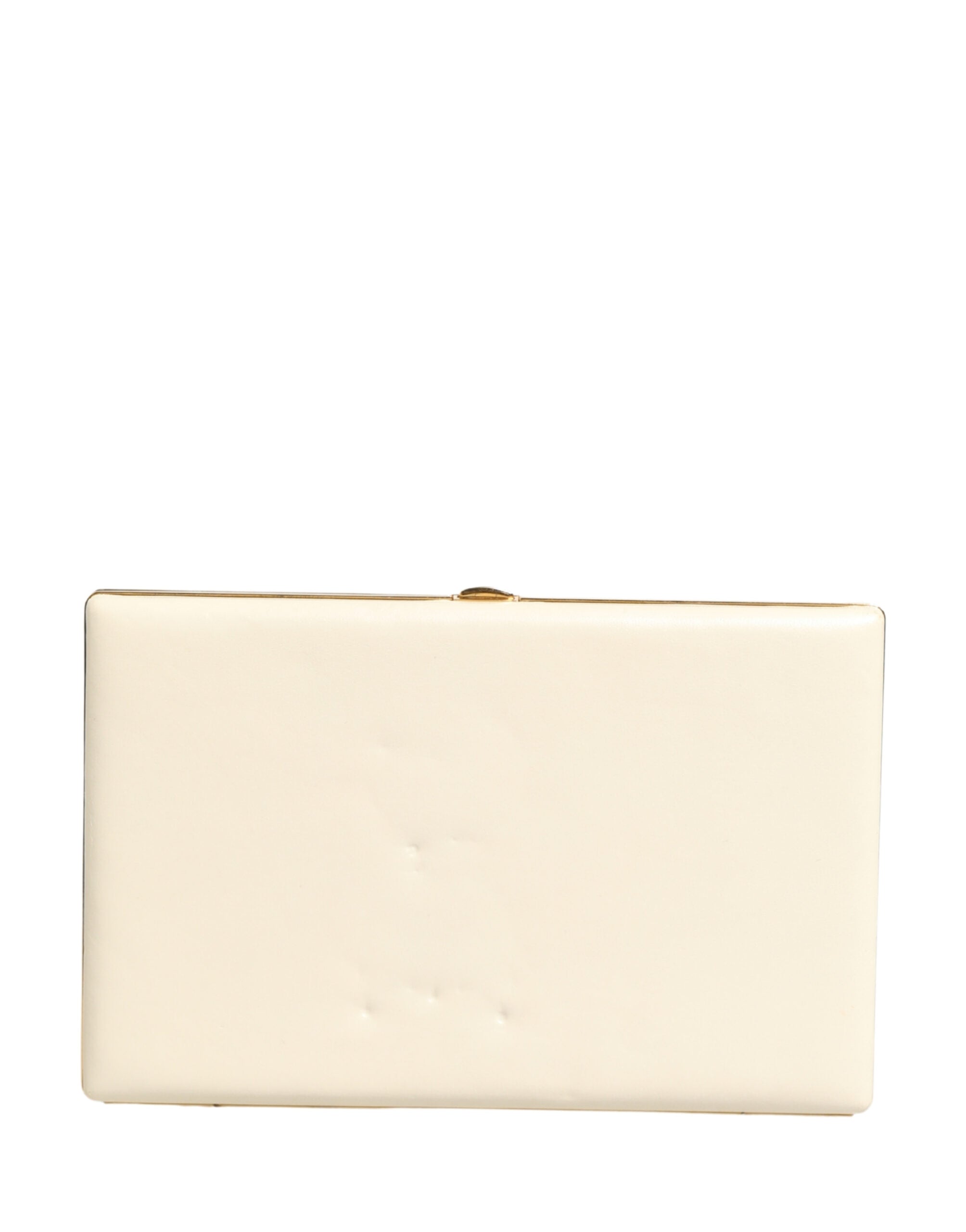 Dolce & Gabbana White Lambskin Leather Clutch Evening Women Purse Women's Bag (Pre-Owned)