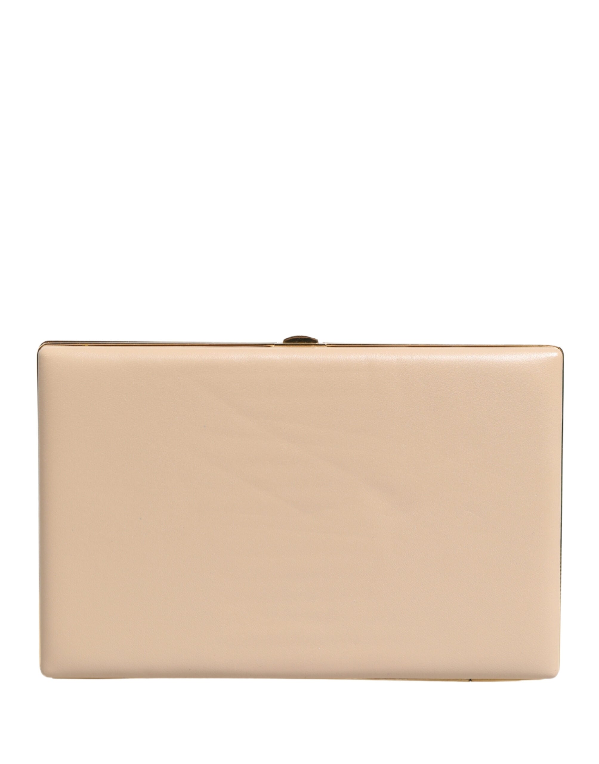 Dolce & Gabbana Beige Lambskin Leather Clutch Evening Women Purse Women's Bag (Pre-Owned)