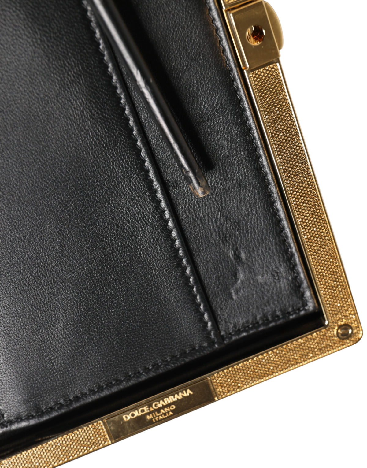 Dolce & Gabbana Beige Lambskin Leather Clutch Evening Women Purse Women's Bag (Pre-Owned)